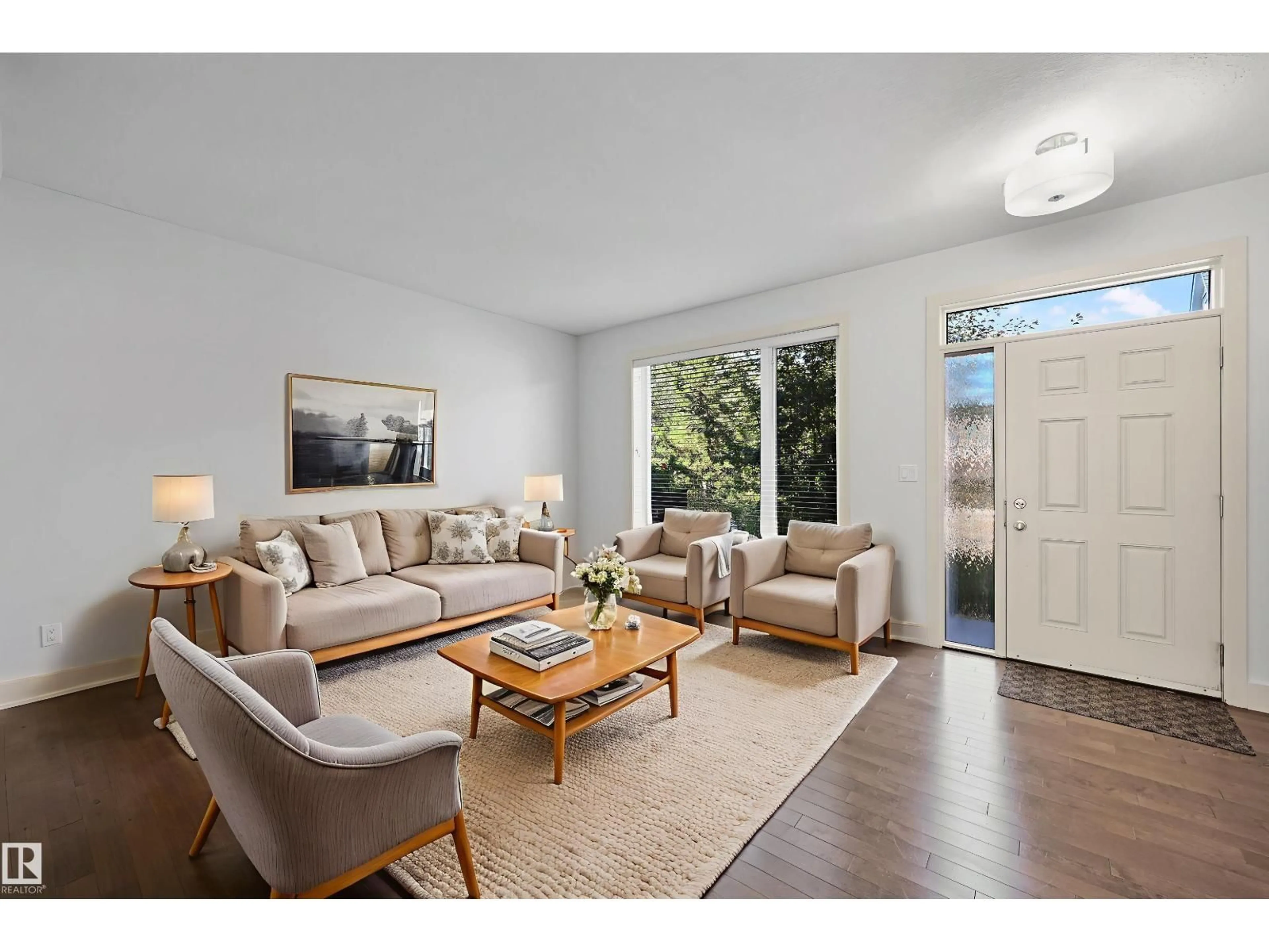 Living room with furniture, unknown for NW - 7506 MAY CM, Edmonton Alberta T6R0G9