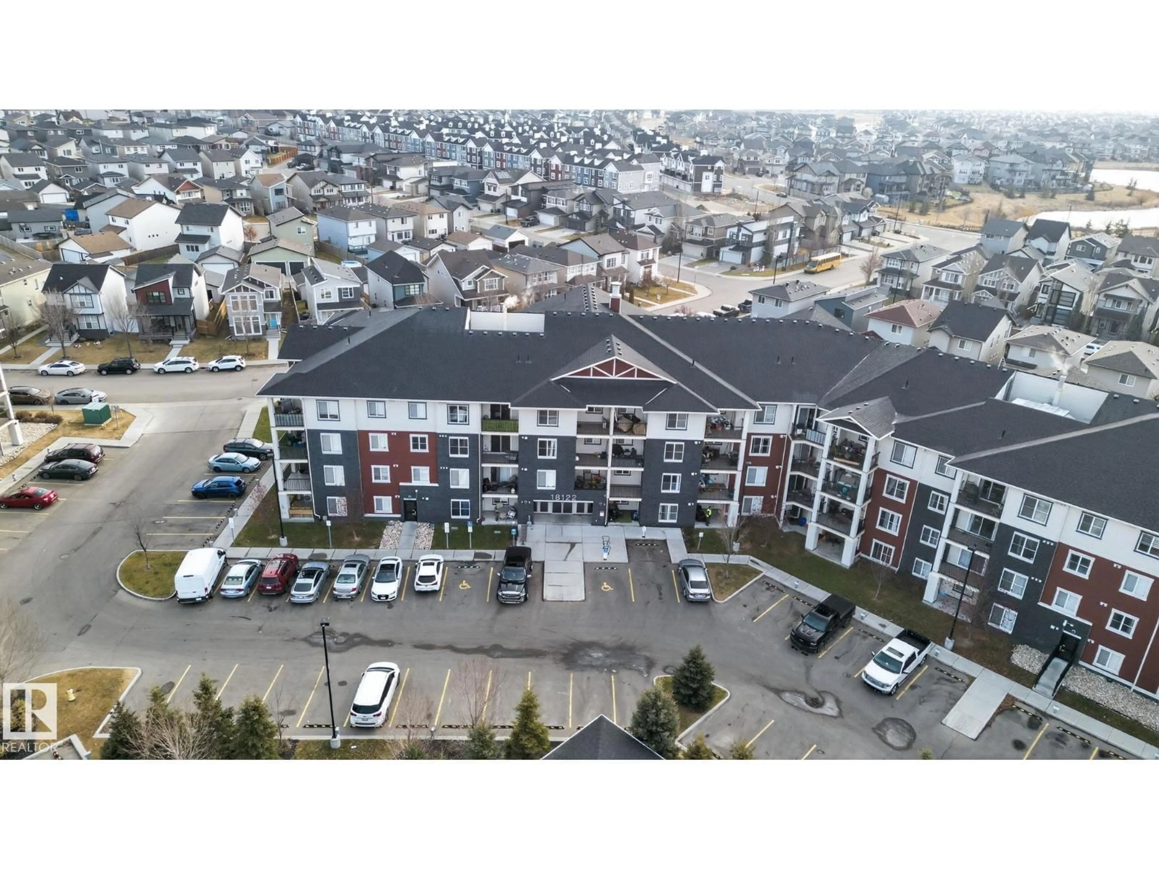A pic from outside/outdoor area/front of a property/back of a property/a pic from drone, city buildings view from balcony for #310 - 18122 77 ST, Edmonton Alberta T5Z0N7