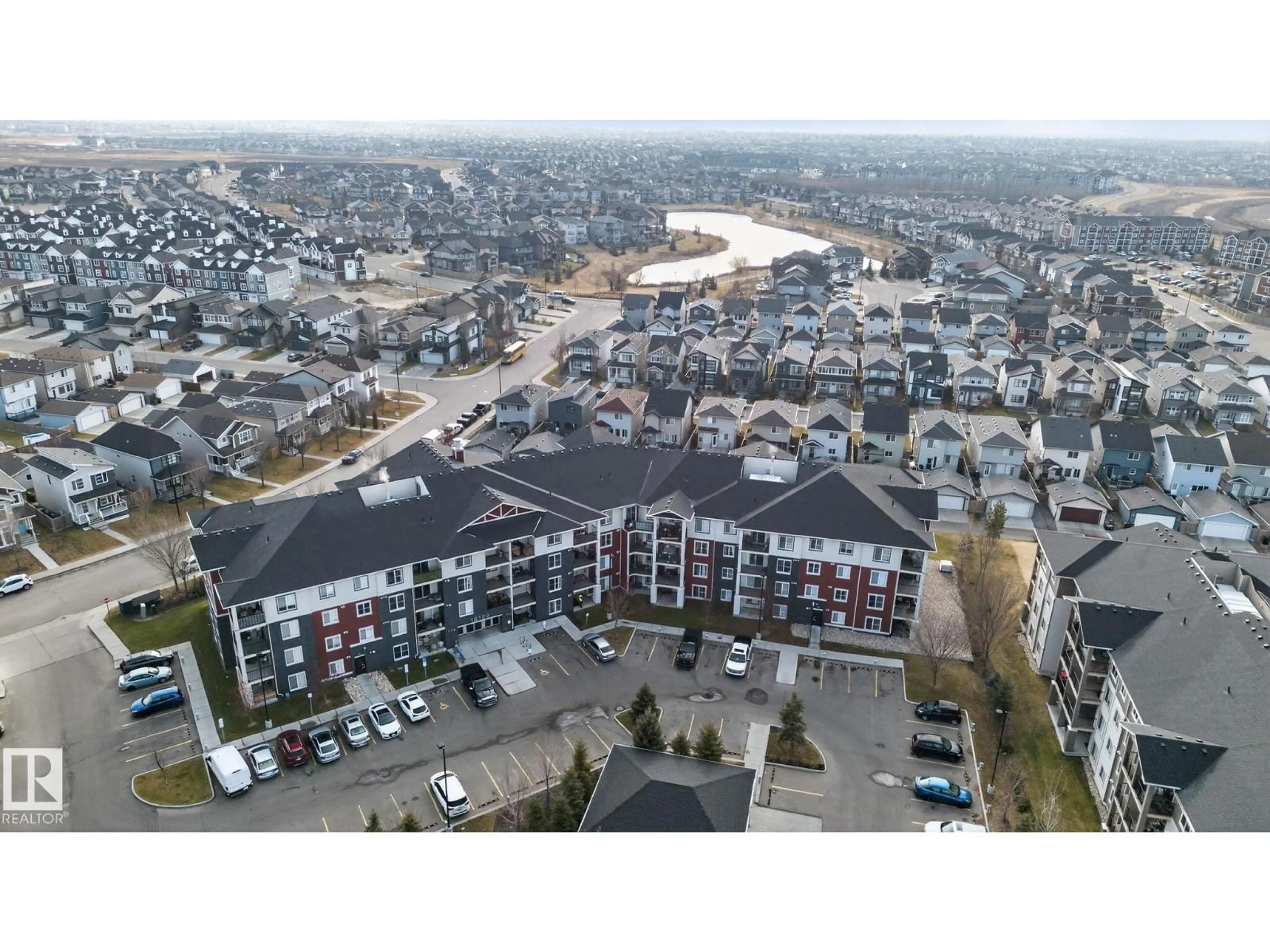 A pic from outside/outdoor area/front of a property/back of a property/a pic from drone, city buildings view from balcony for #310 - 18122 77 ST, Edmonton Alberta T5Z0N7