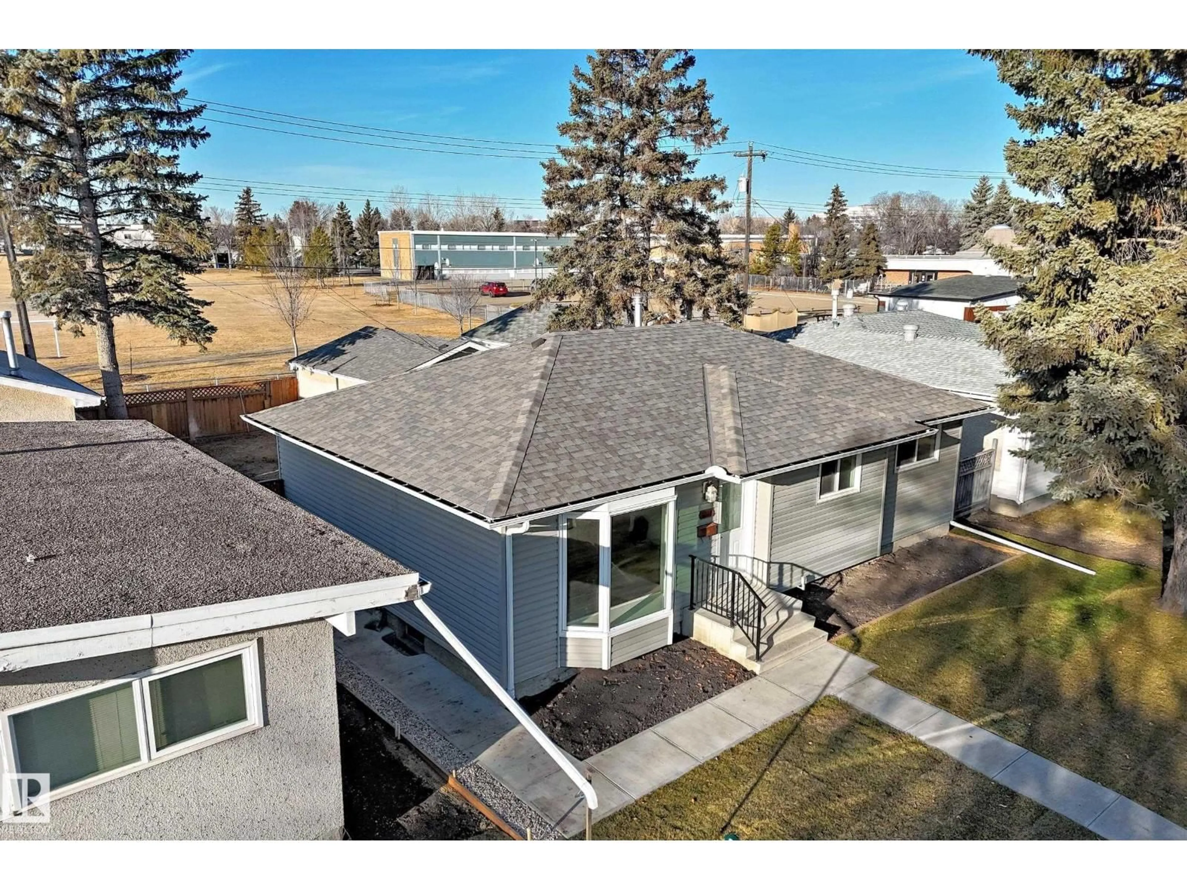 A pic from outside/outdoor area/front of a property/back of a property/a pic from drone, street for 8108 163 ST, Edmonton Alberta T5R2N3
