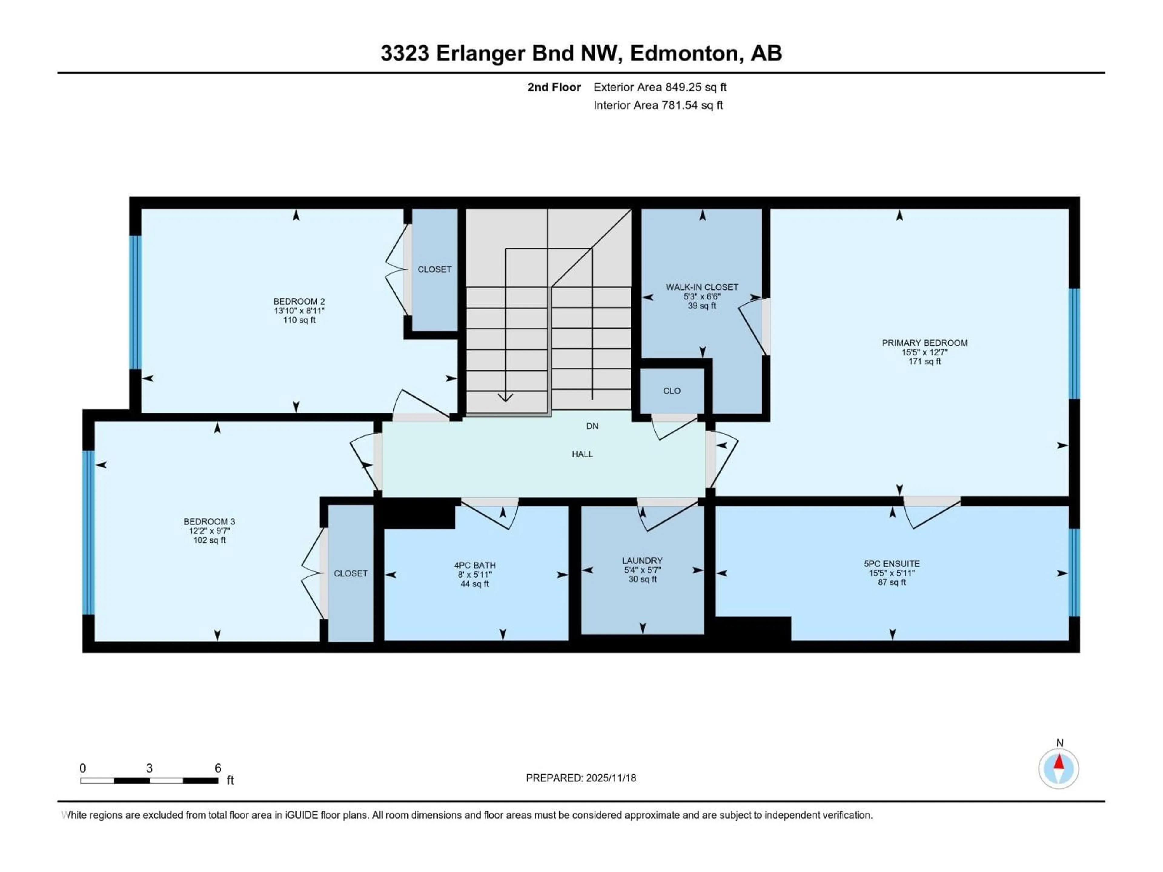 Floor plan for NW - 3323 ERLANGER BEND BN, Edmonton Alberta T6M3A6