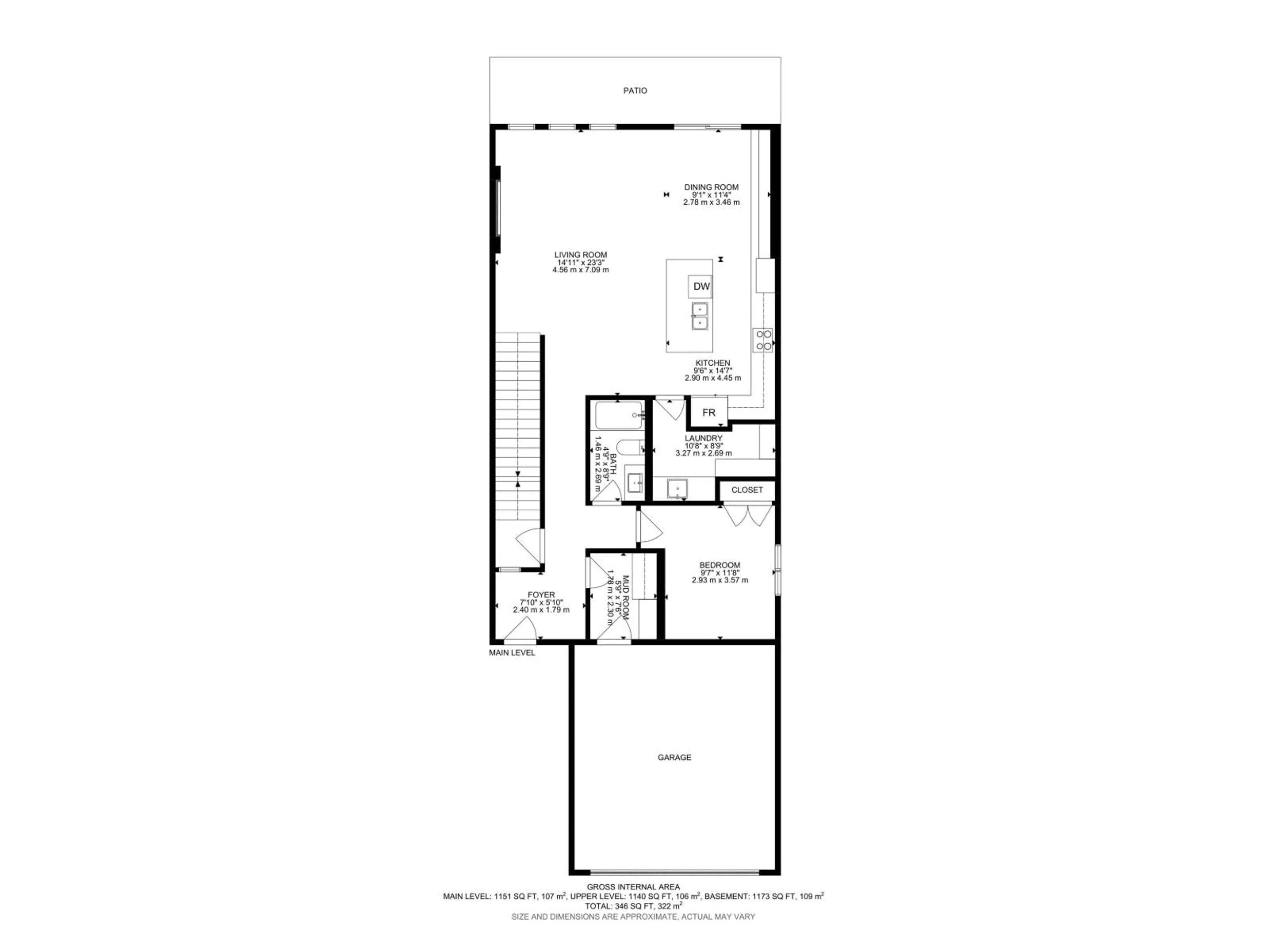 Floor plan for 28 ELDRIDGE PT, St. Albert Alberta T8N8C4