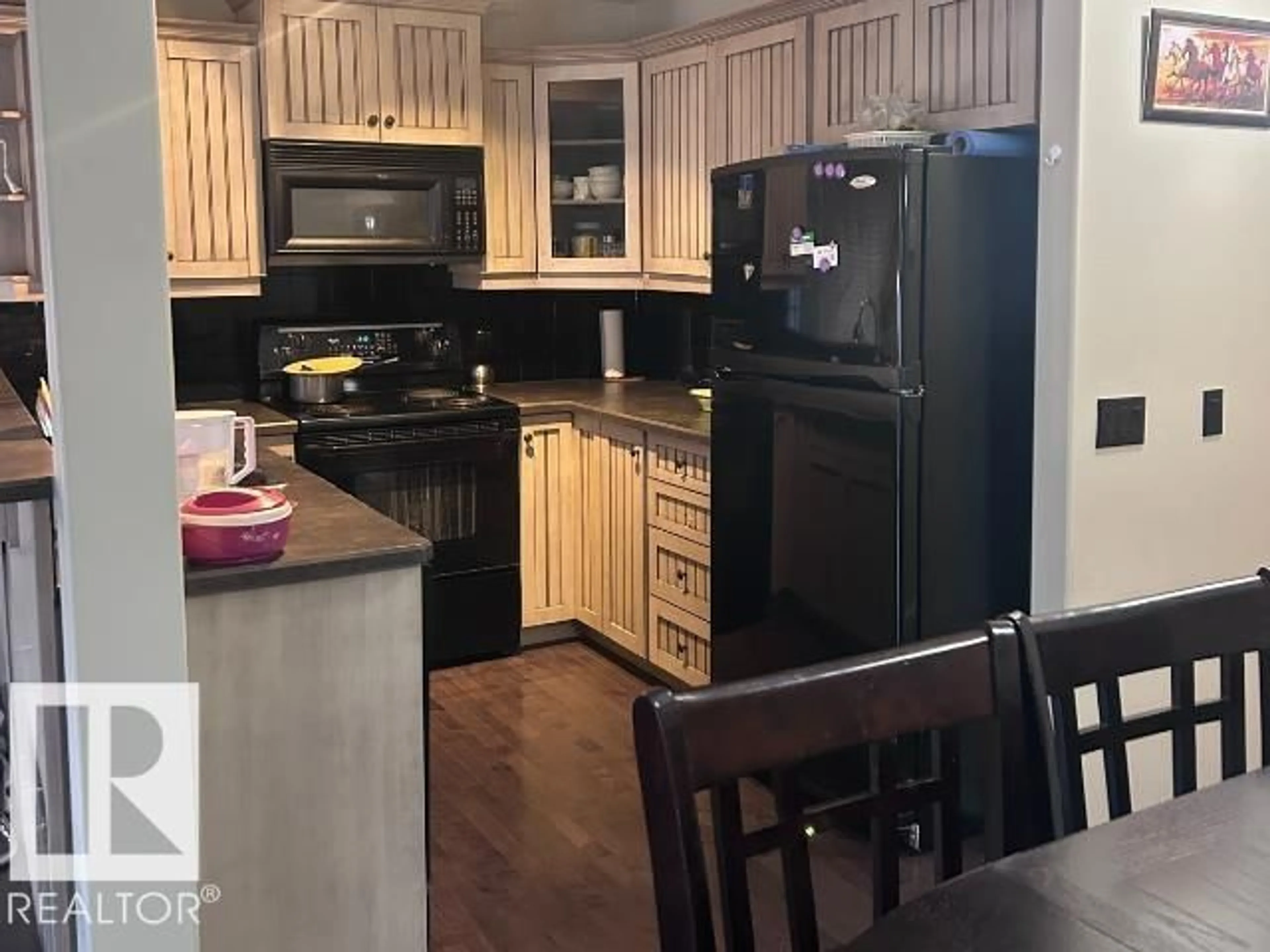 Open concept kitchen, wood/laminate floor for 230 EDWARDS DRIVE SW, Edmonton Alberta T6X1G7