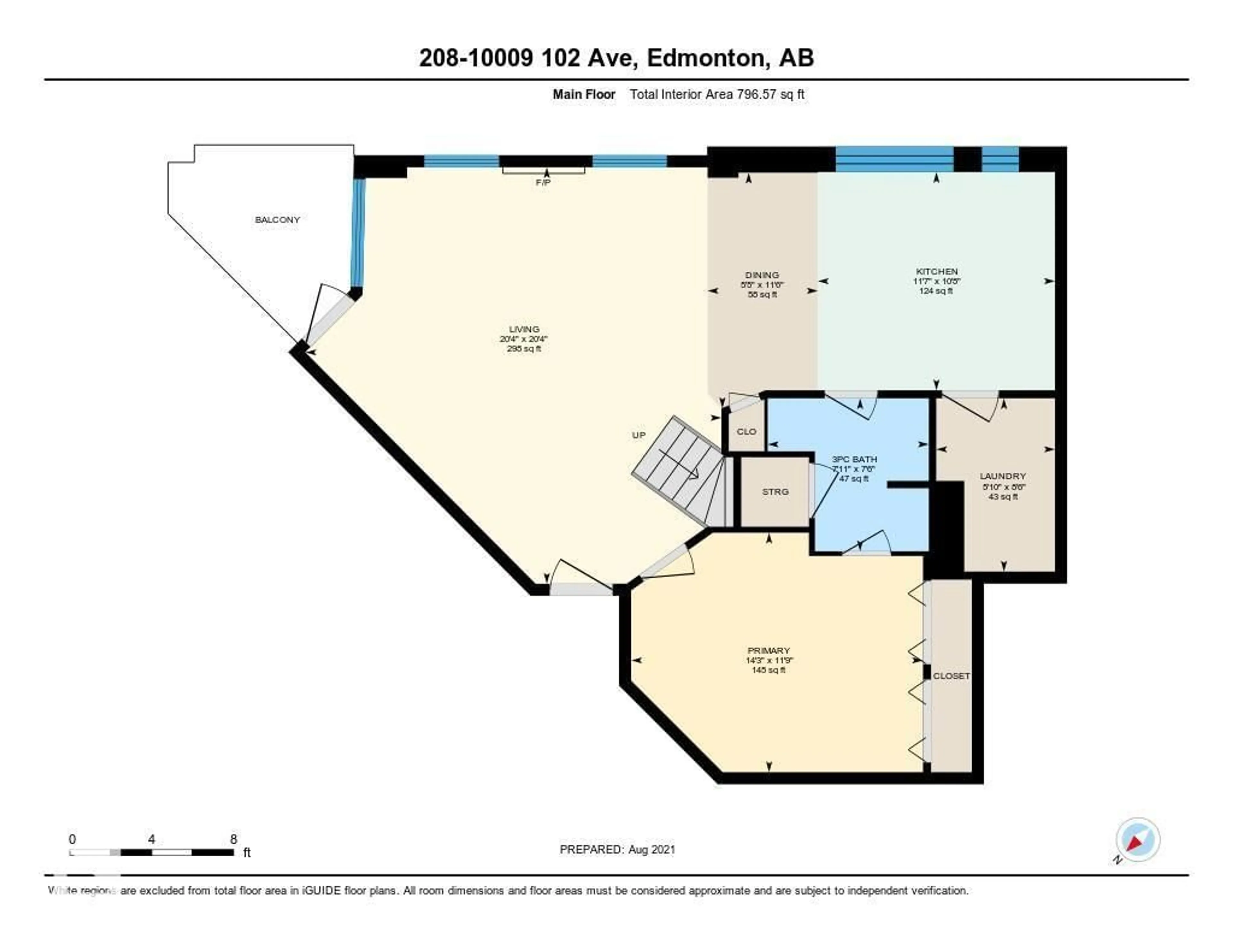 Floor plan for #208 - 10009 102 AV, Edmonton Alberta T5J5B6