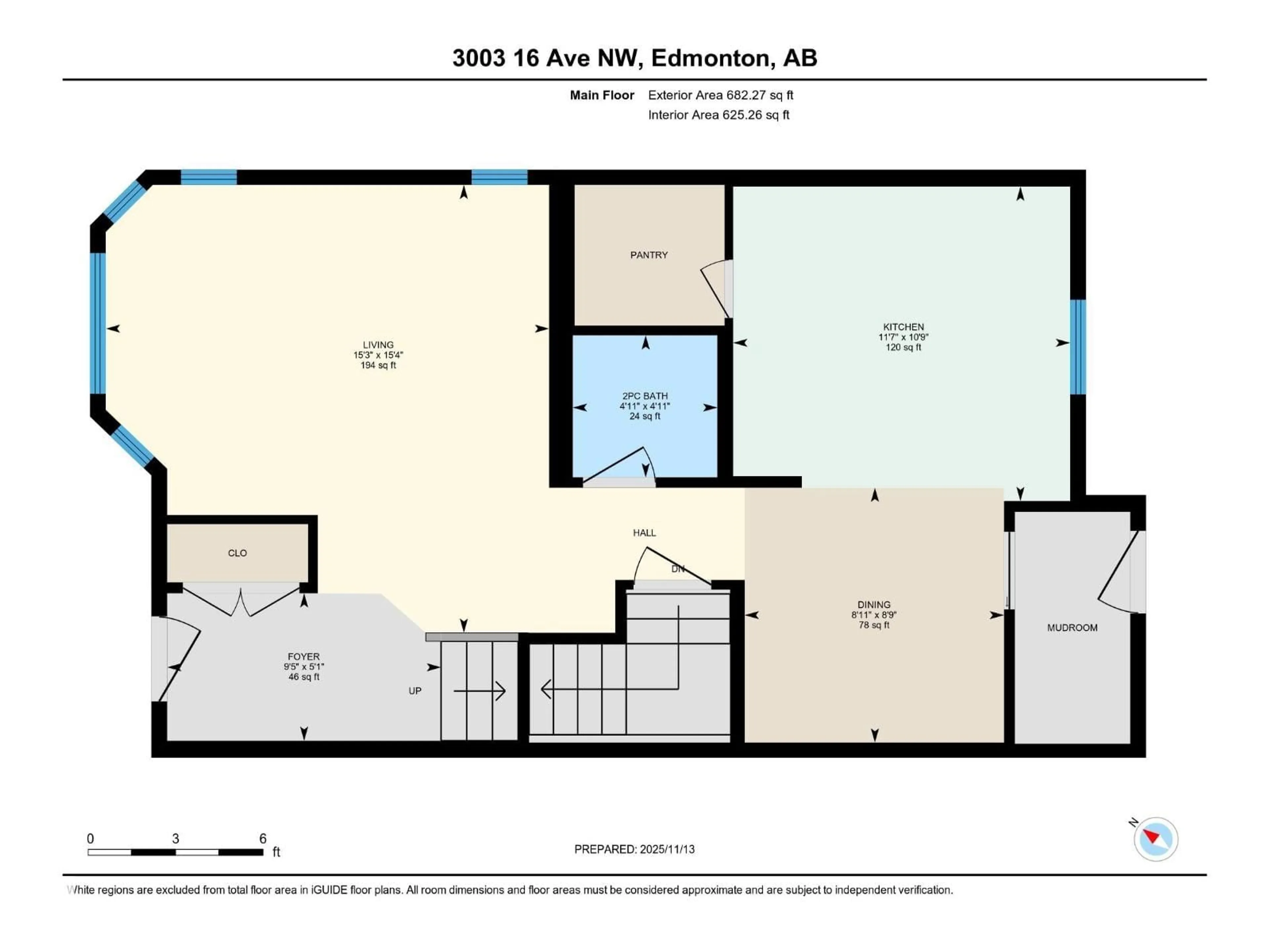 Floor plan for 3003 16 AV, Edmonton Alberta T6T0T9