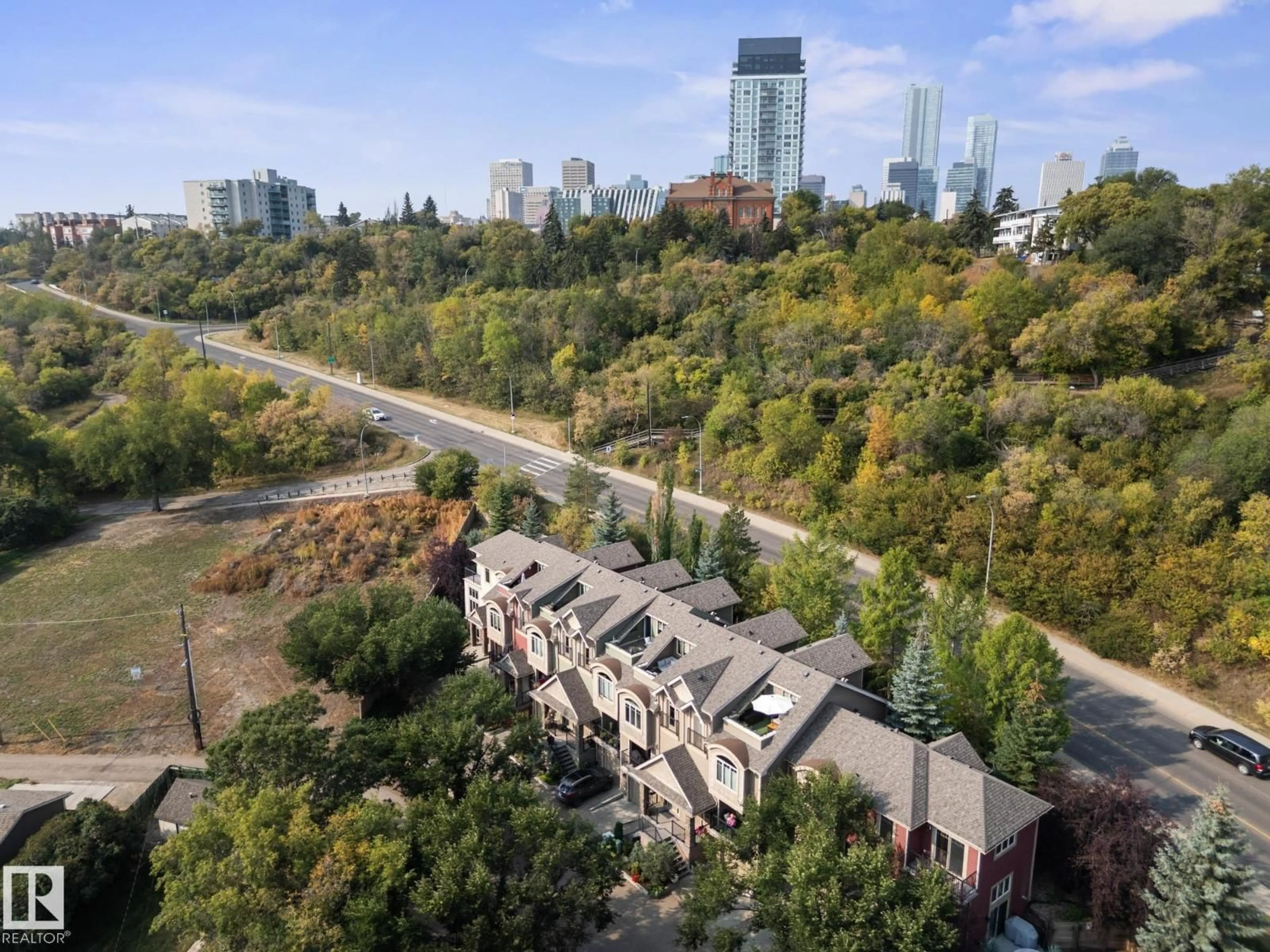 A pic from outside/outdoor area/front of a property/back of a property/a pic from drone, city buildings view from balcony for 6 - 10240 90 ST, Edmonton Alberta T5H1S1