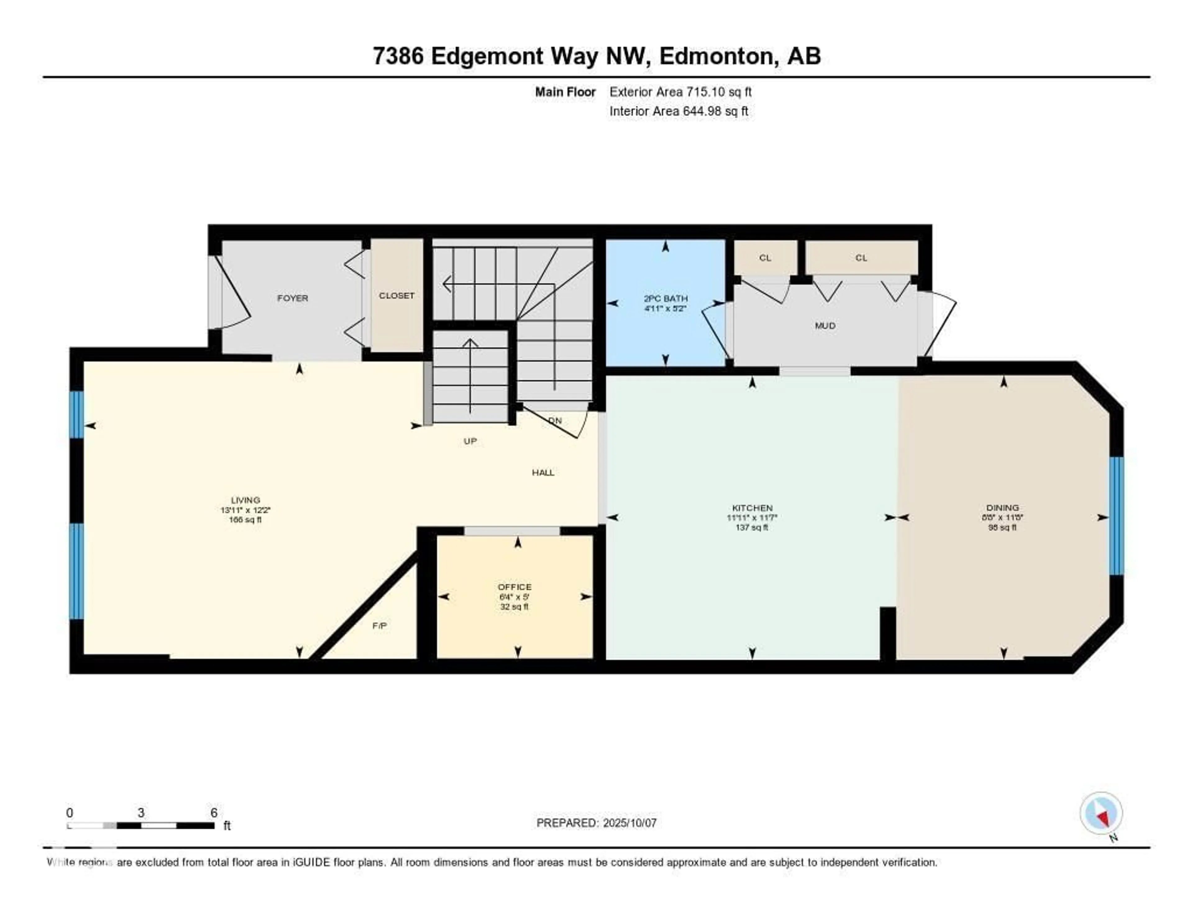 Floor plan for 7386 EDGEMONT WY, Edmonton Alberta T6M0P4