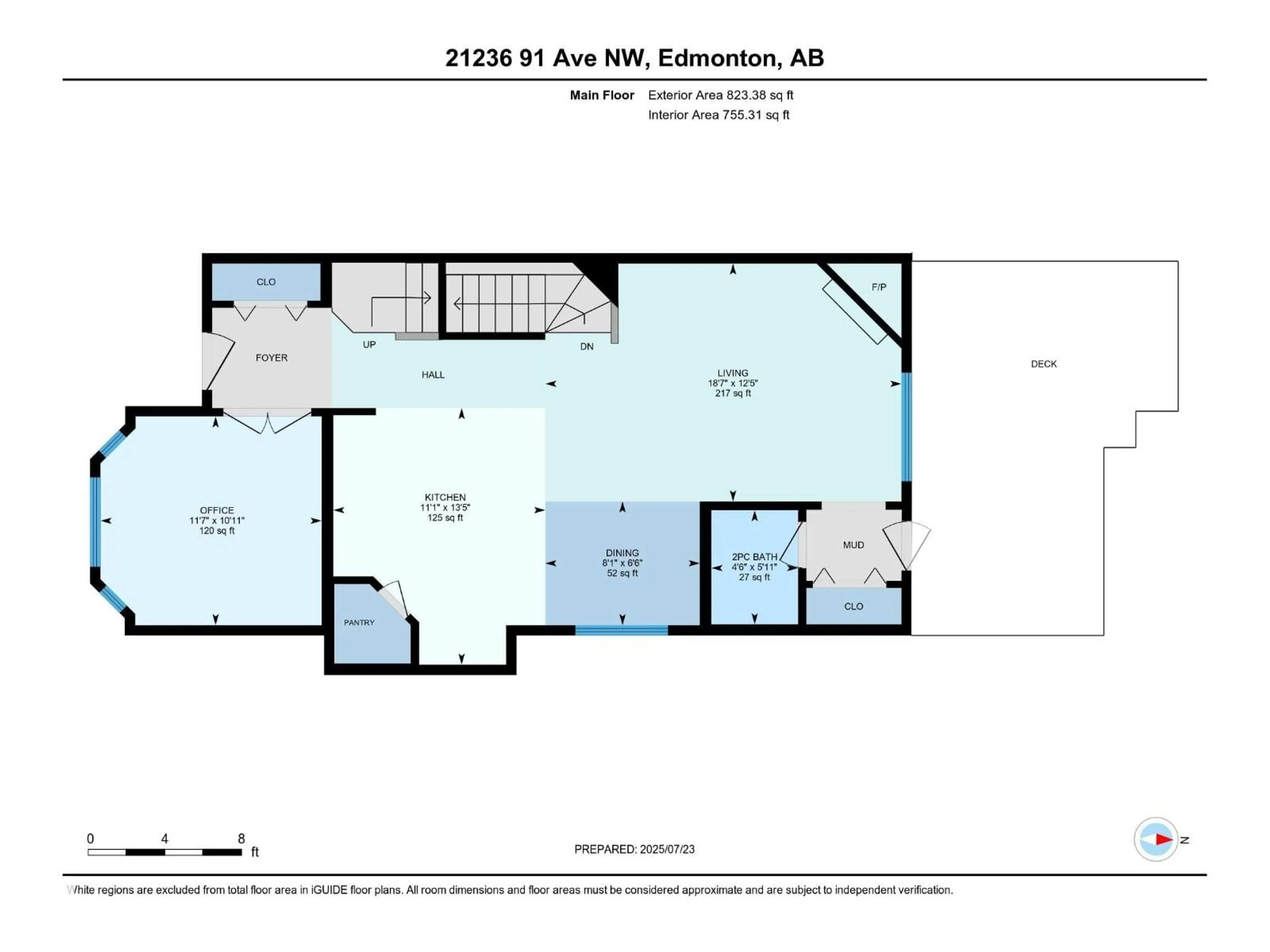 Floor plan for 21236 91 AV, Edmonton Alberta T5T0W4