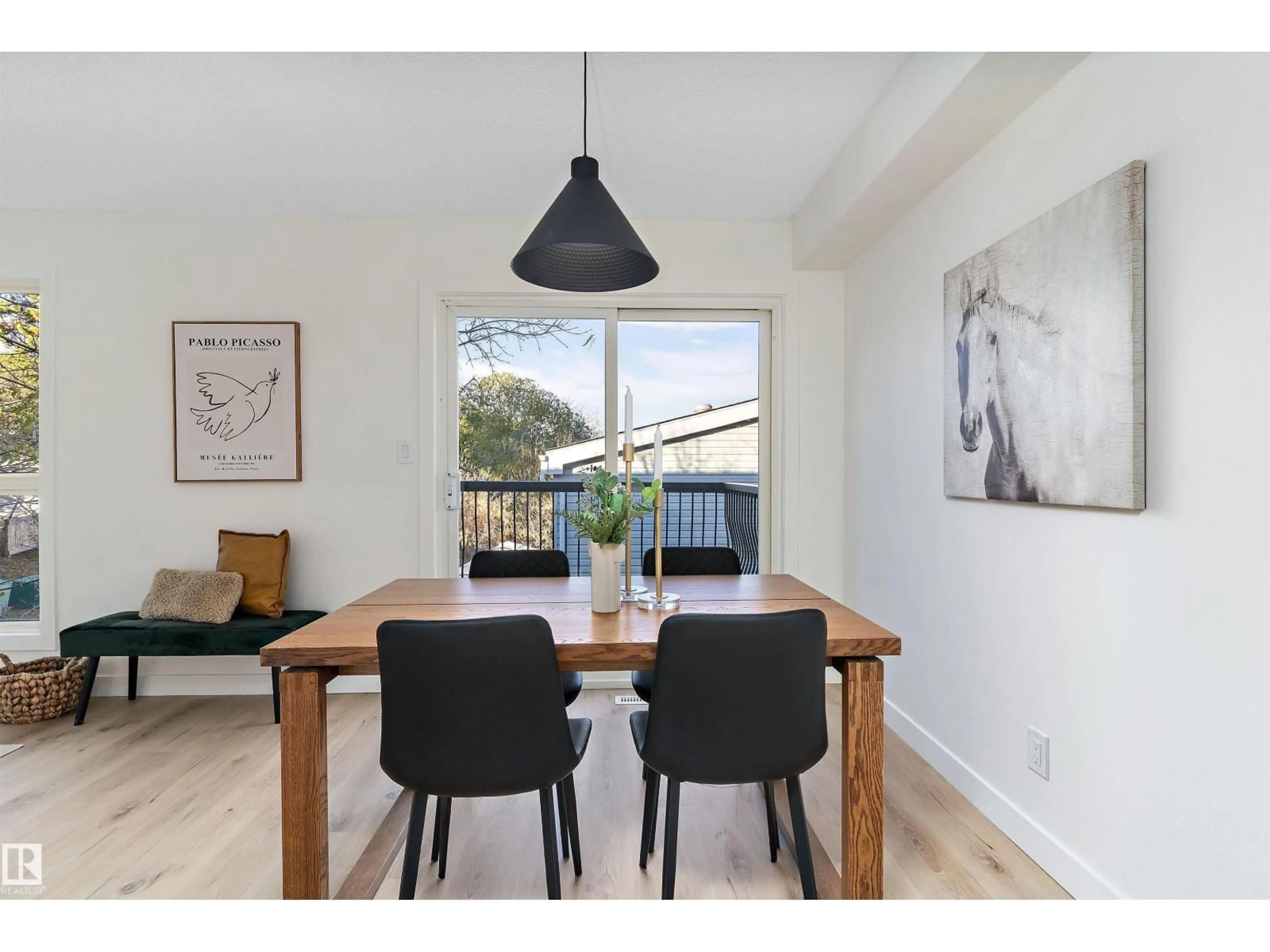 Dining room, wood/laminate floor for 181 GRANDIN VG, St. Albert Alberta T8N2J3