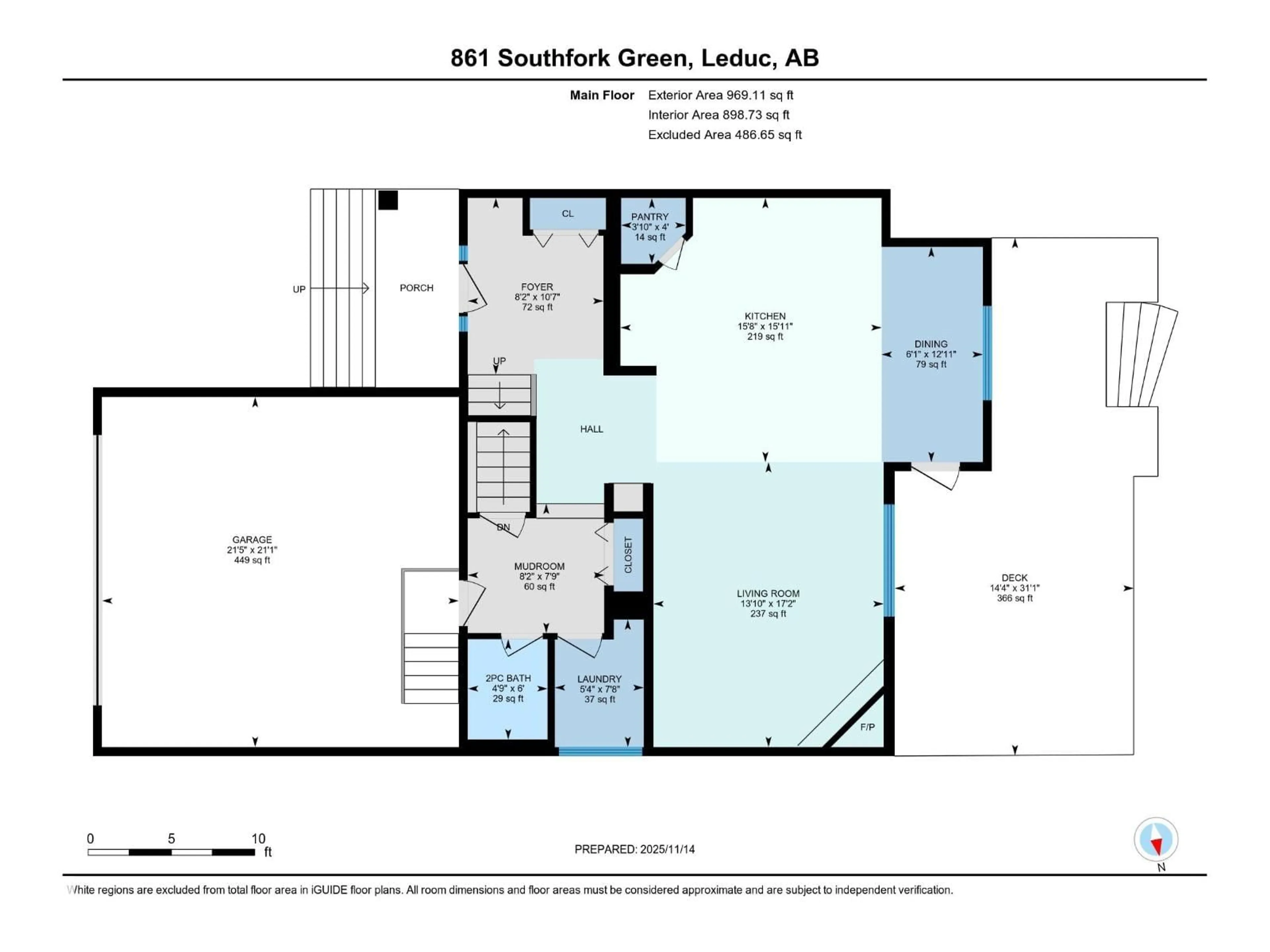 Floor plan for 861 SOUTHFORK GR, Leduc Alberta T9E0P5