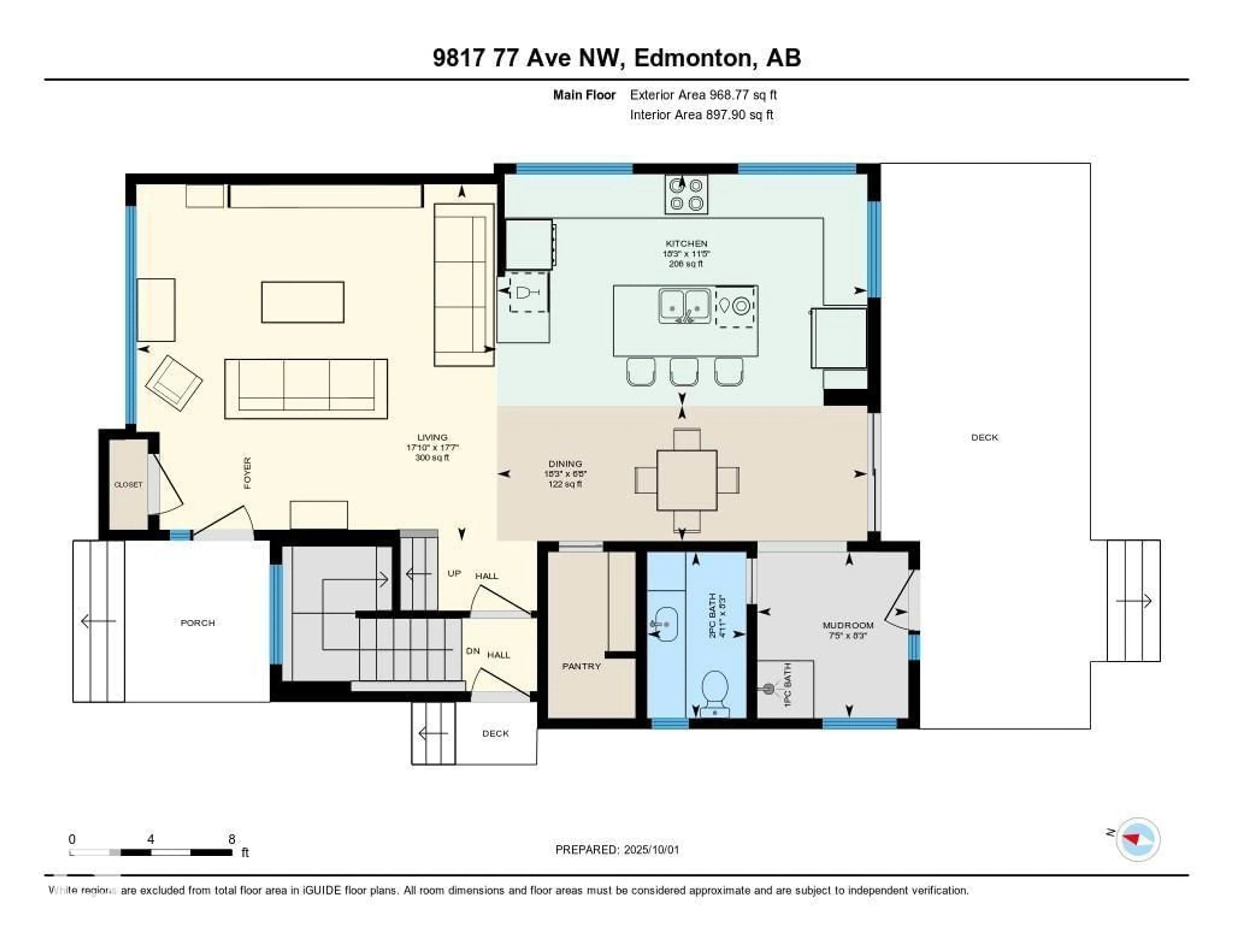 Floor plan for 3607 44 AV NW, Edmonton Alberta T6L5M5