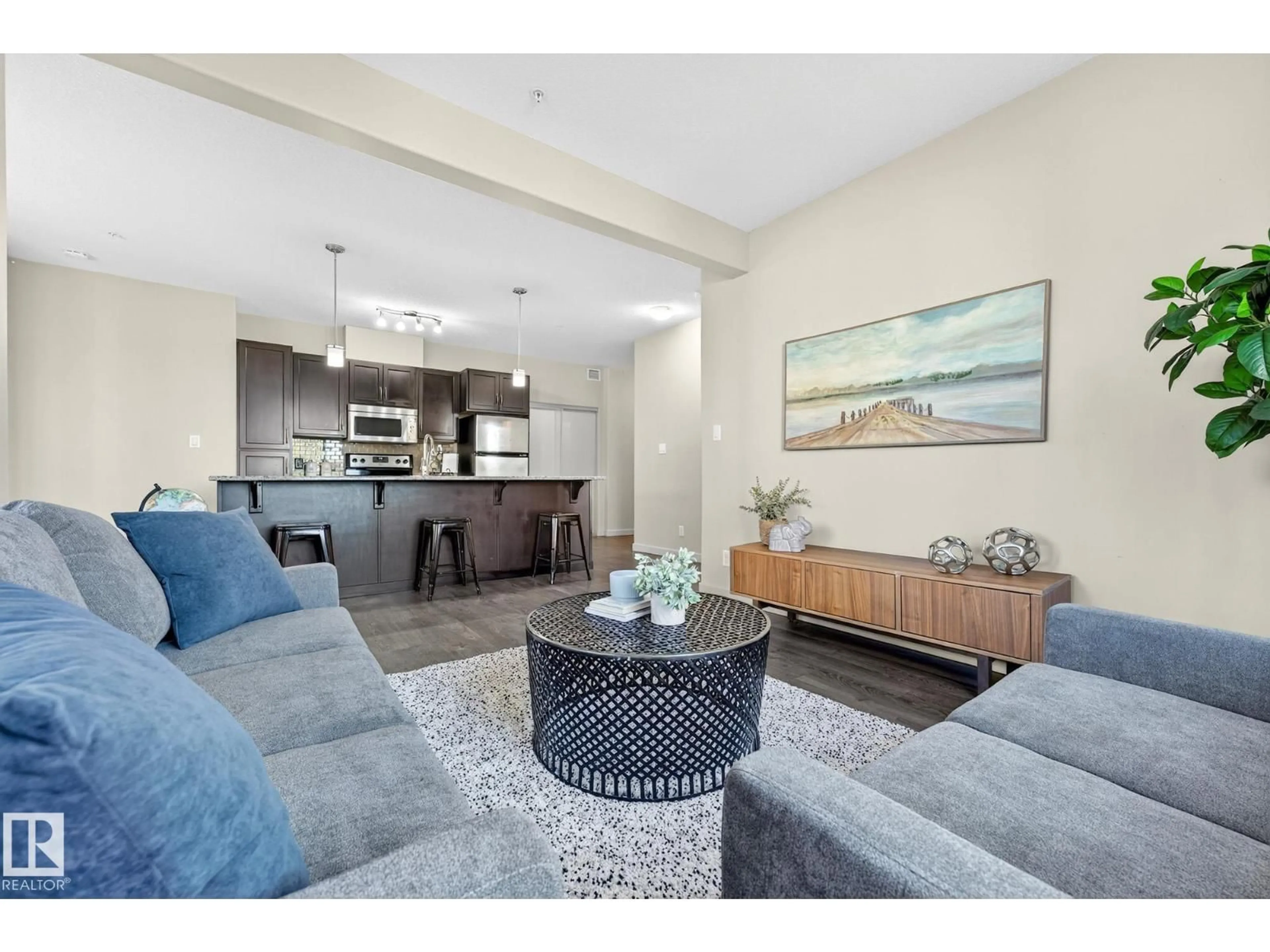 Living room with furniture, unknown for 308 - 247 AMBLESIDE LINK LI, Edmonton Alberta T6W0V3