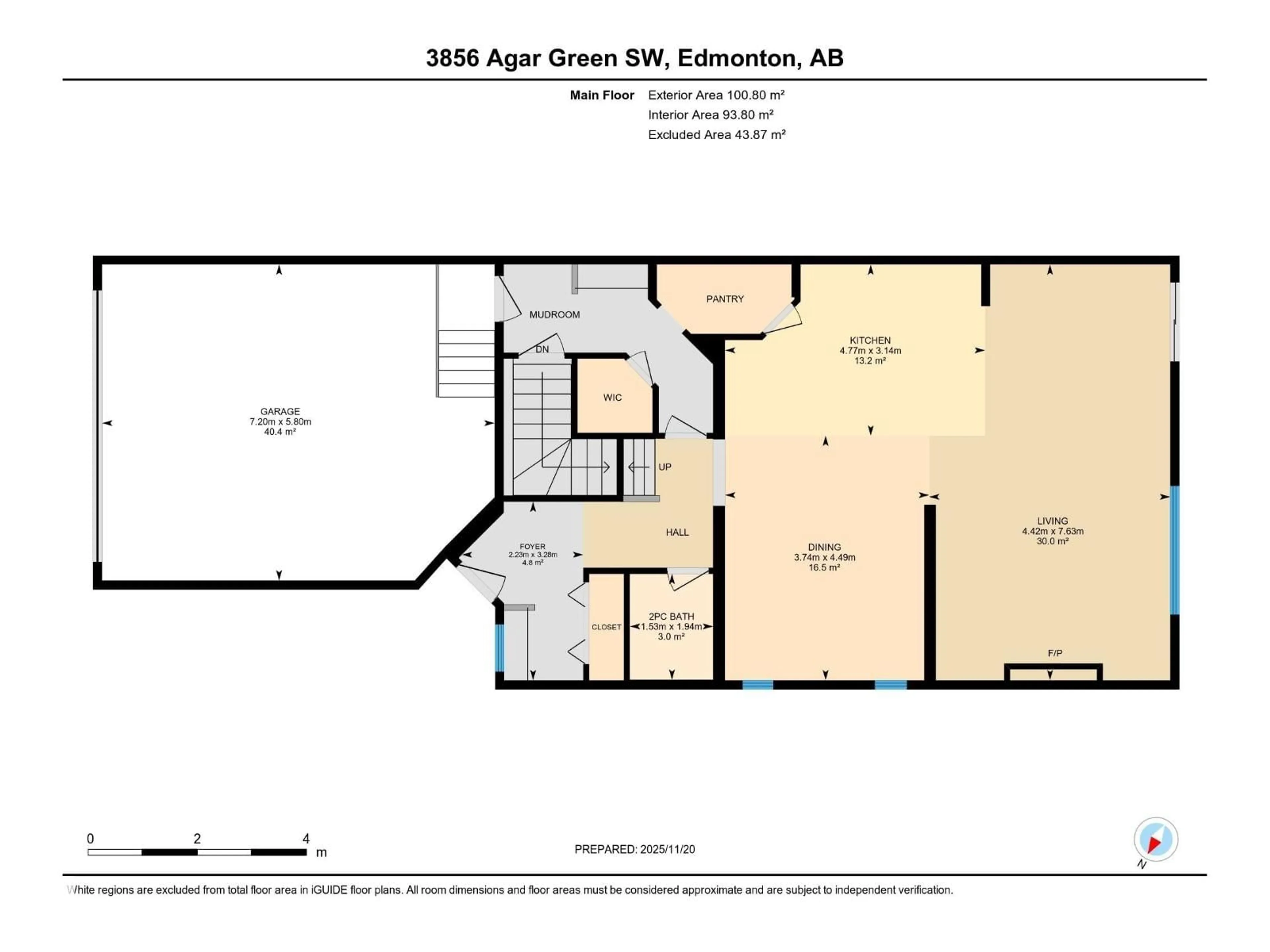 Floor plan for 3856 AGAR GR, Edmonton Alberta T6W0W9