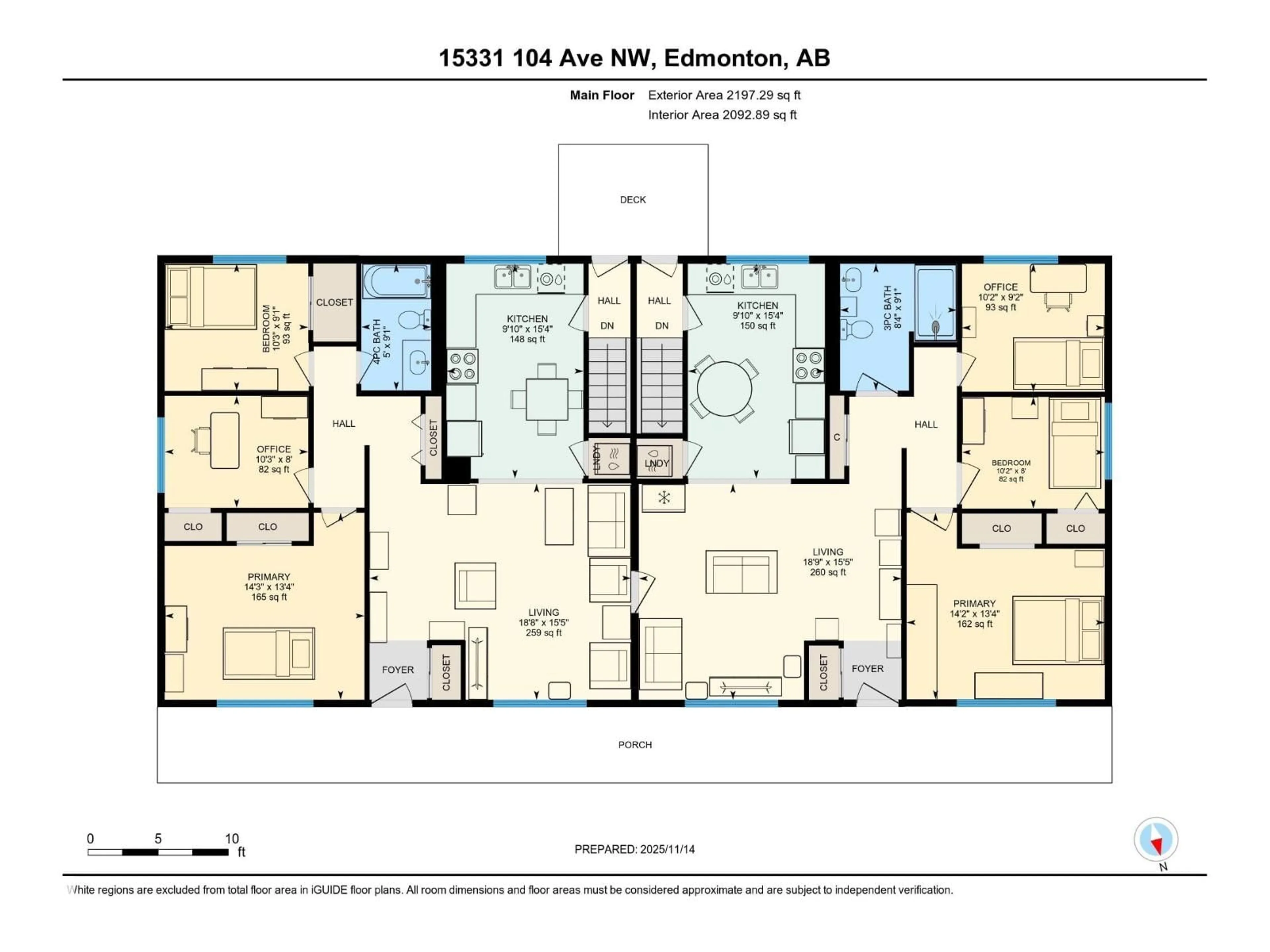 Floor plan for 15331 104 AV, Edmonton Alberta T5P0R7