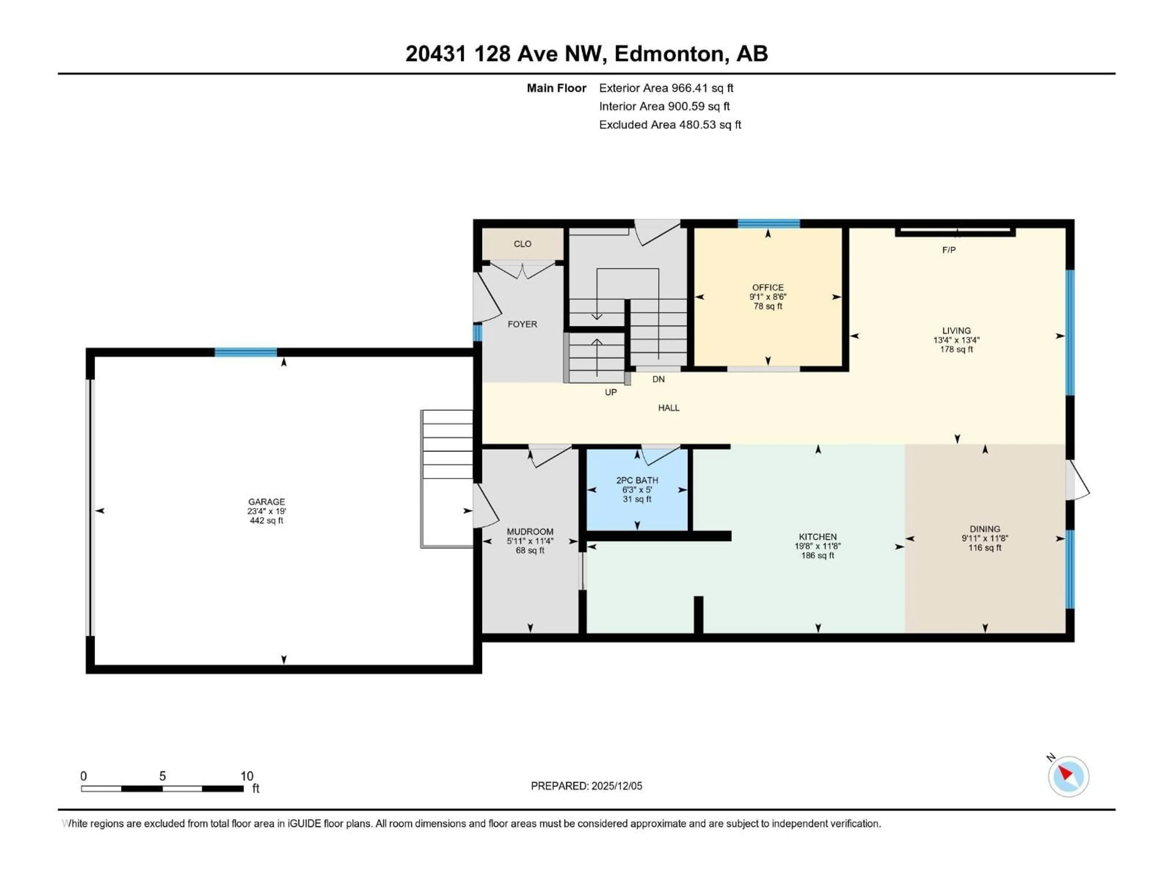 Floor plan for 20431 128 AV, Edmonton Alberta T5S0N4
