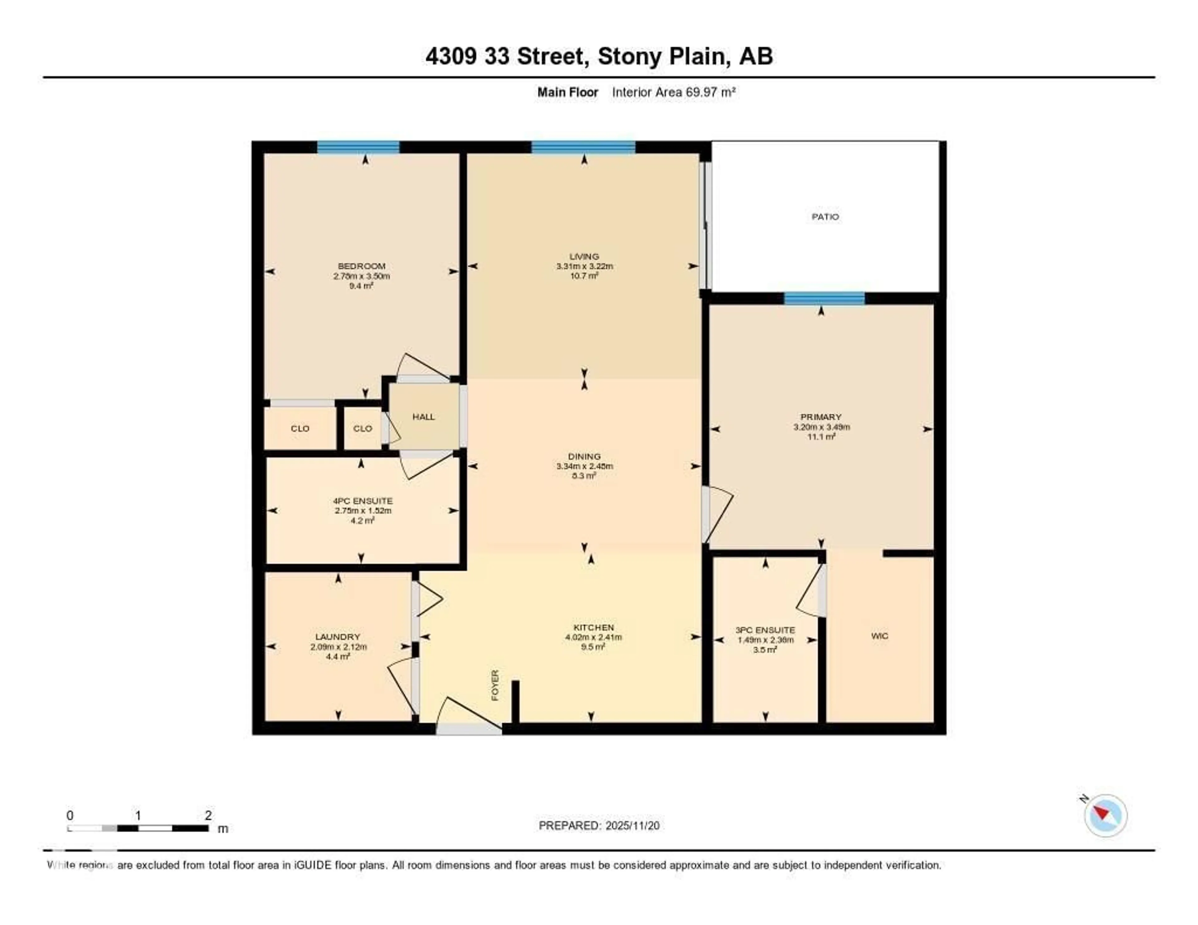 Floor plan for #103 - 4309 33 ST, Stony Plain Alberta T7Z0C4