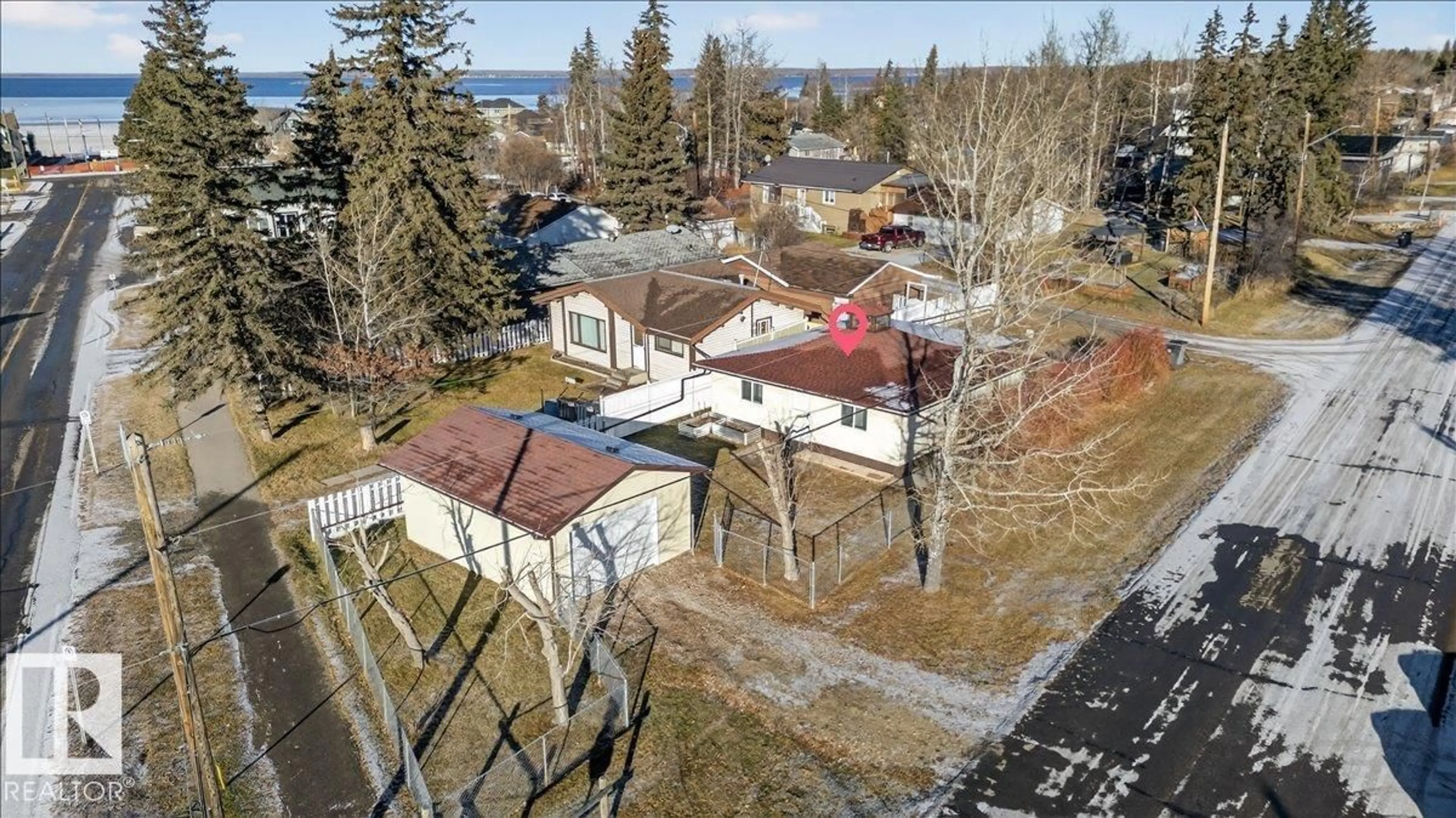 A pic from outside/outdoor area/front of a property/back of a property/a pic from drone, street for 4703 47 ST, Rural Lac Ste. Anne County Alberta T0E0A0