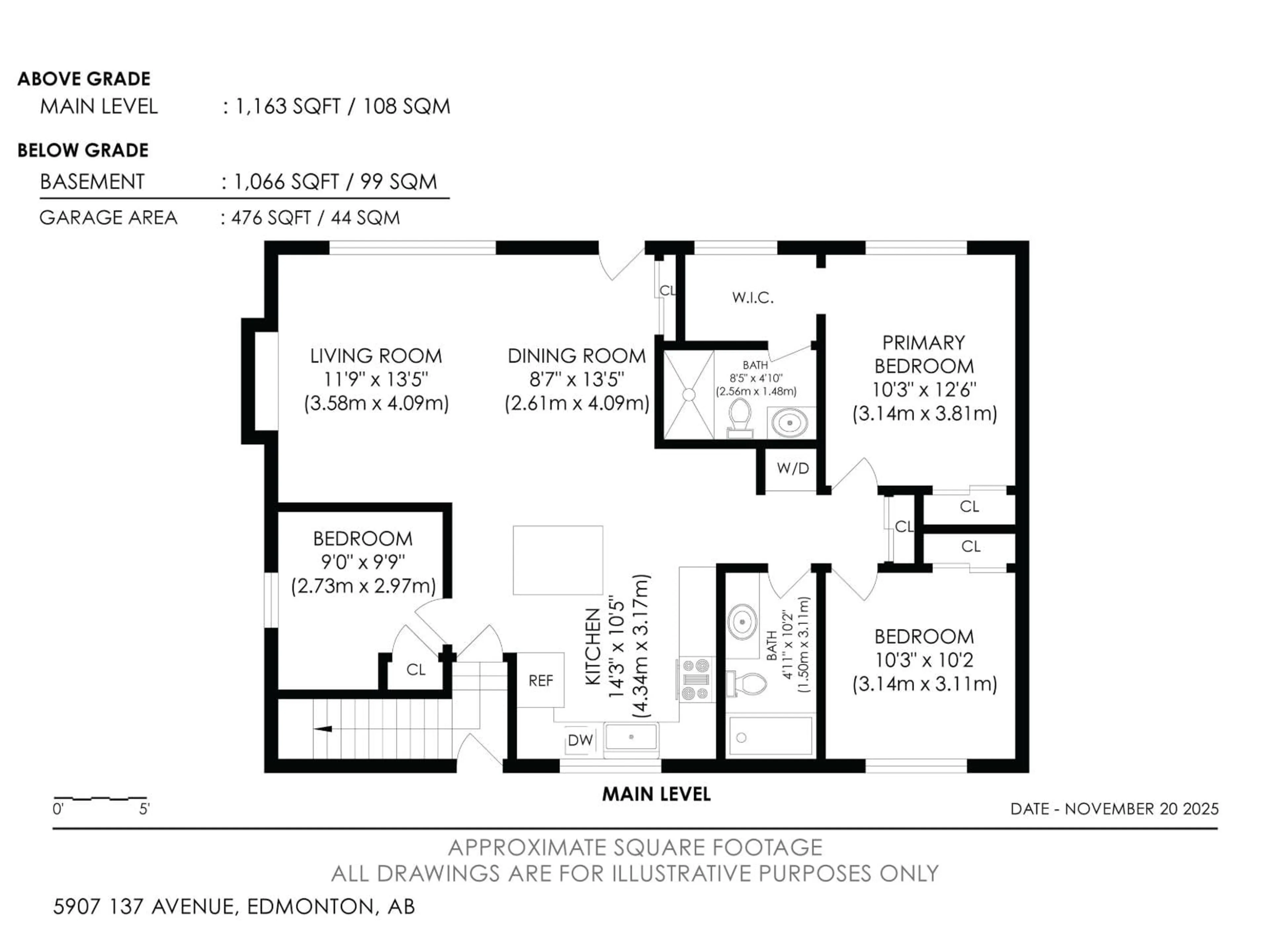 Floor plan for 5907 137 AV, Edmonton Alberta T5A0P1