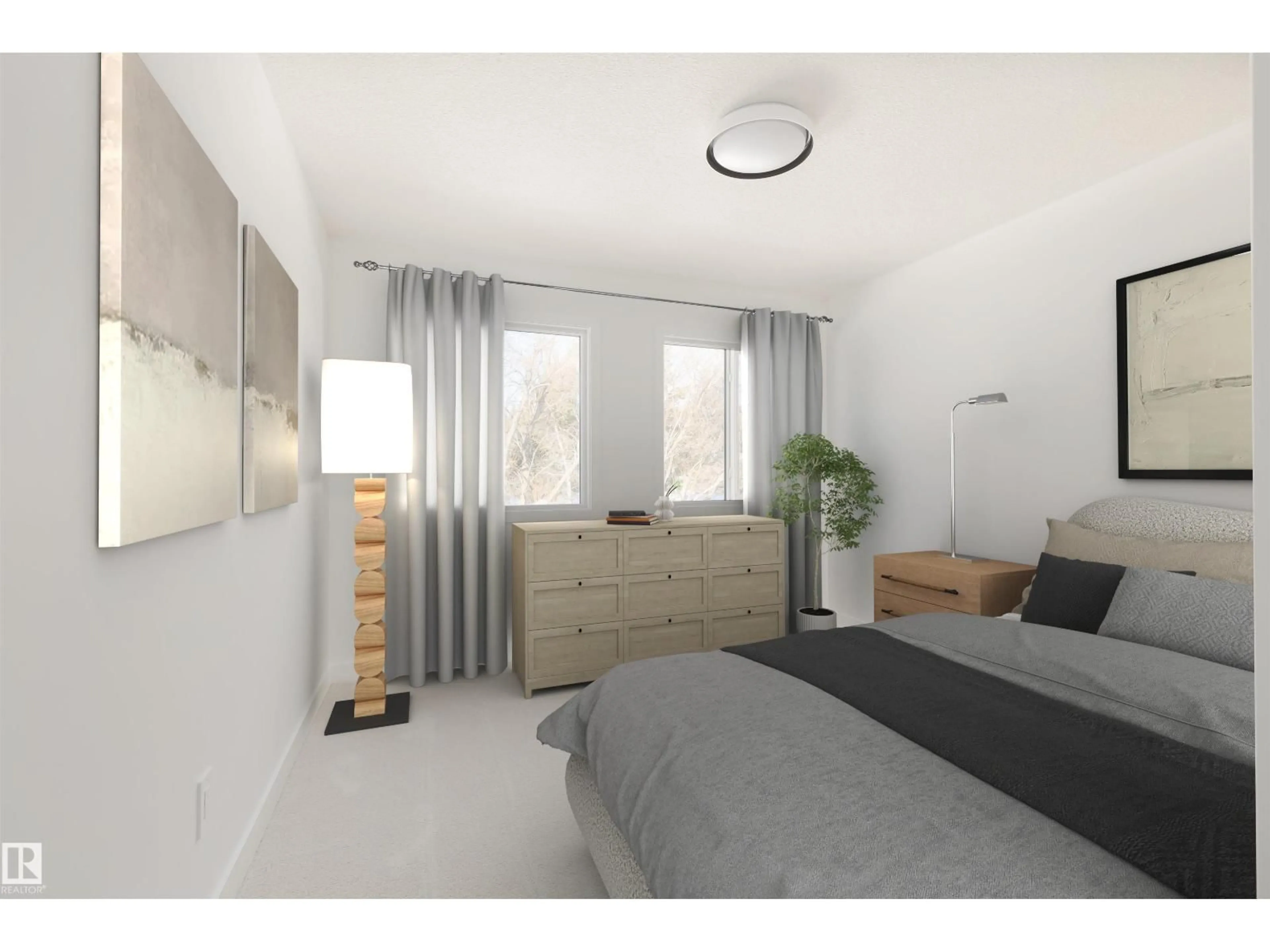 Bedroom with bed, unknown for NW - 4132 208 ST, Edmonton Alberta T6M3E4