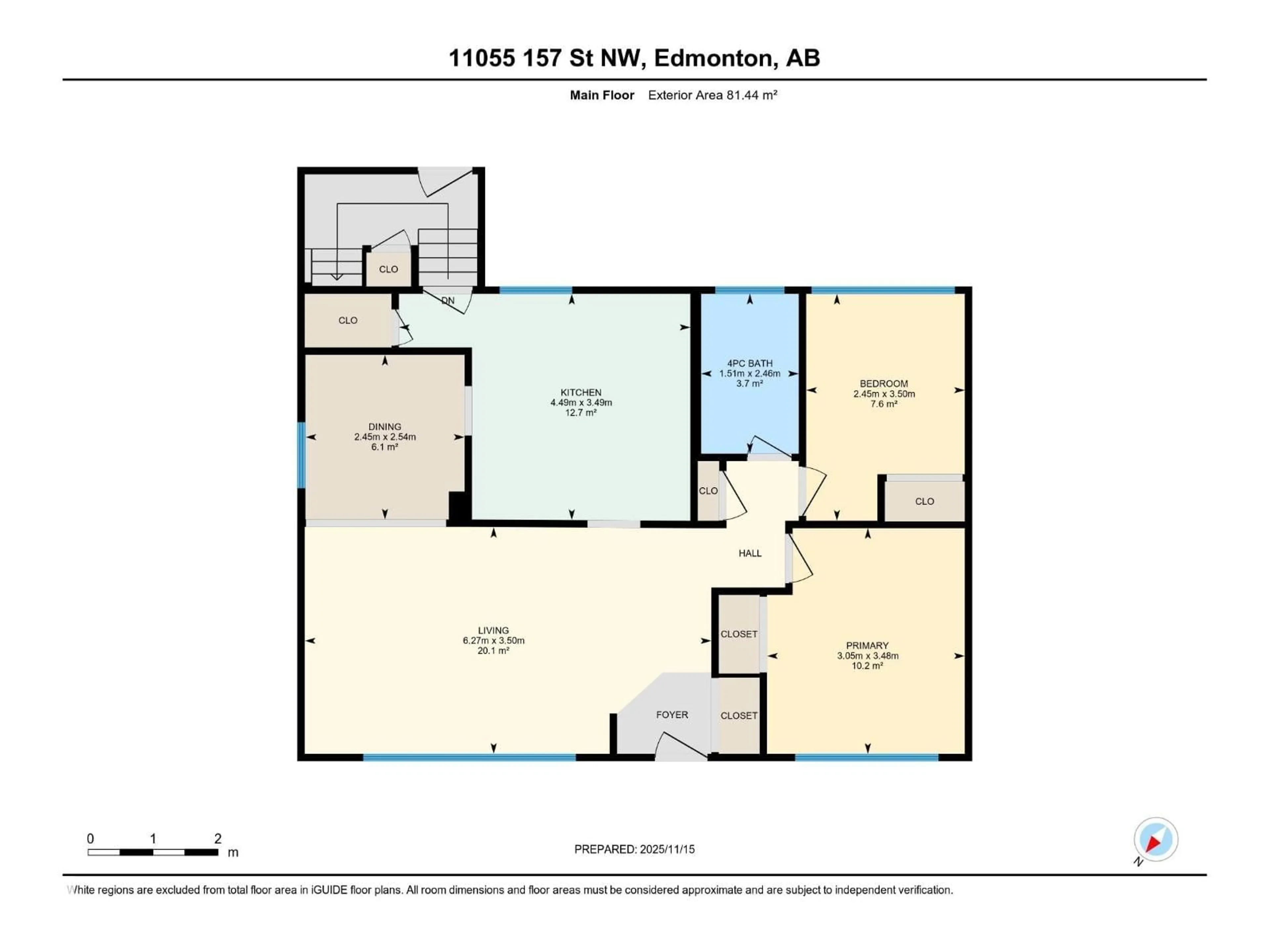 Floor plan for NW - 11055 157 ST, Edmonton Alberta T5P2W4