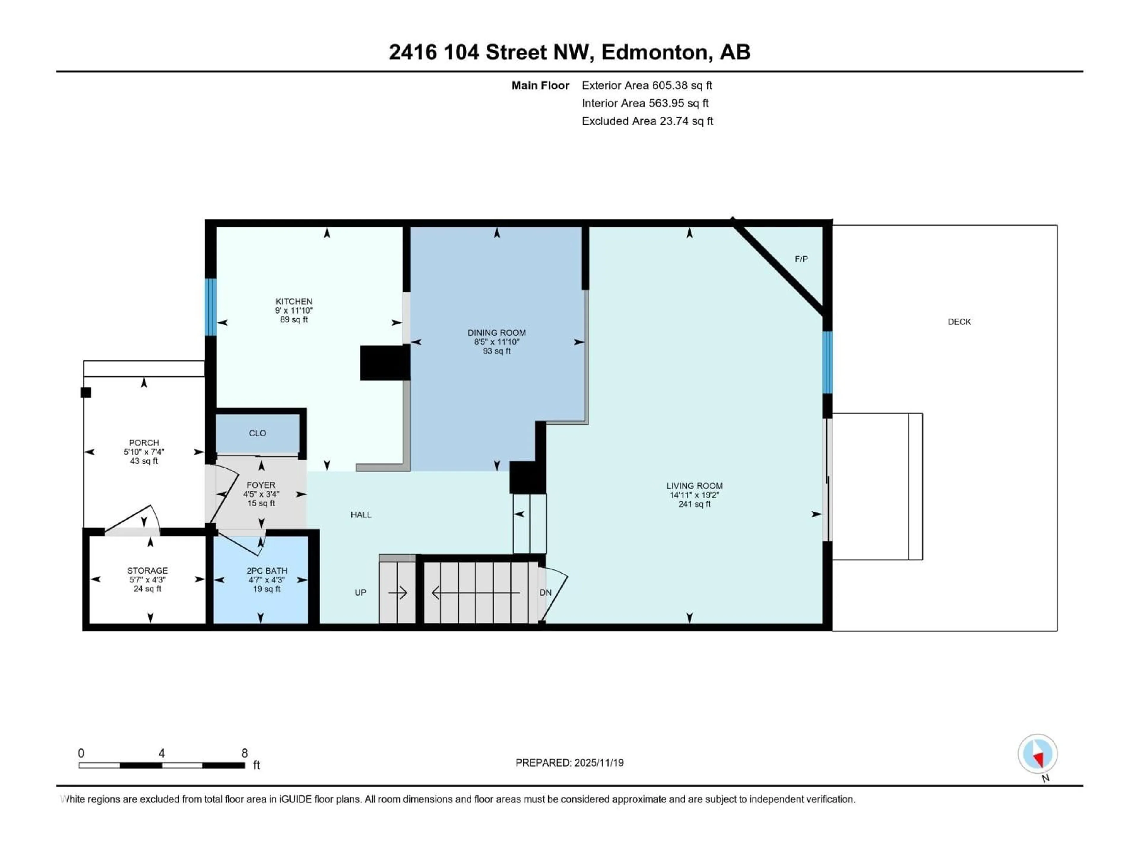 Floor plan for 2416 104 ST, Edmonton Alberta T6J4J8