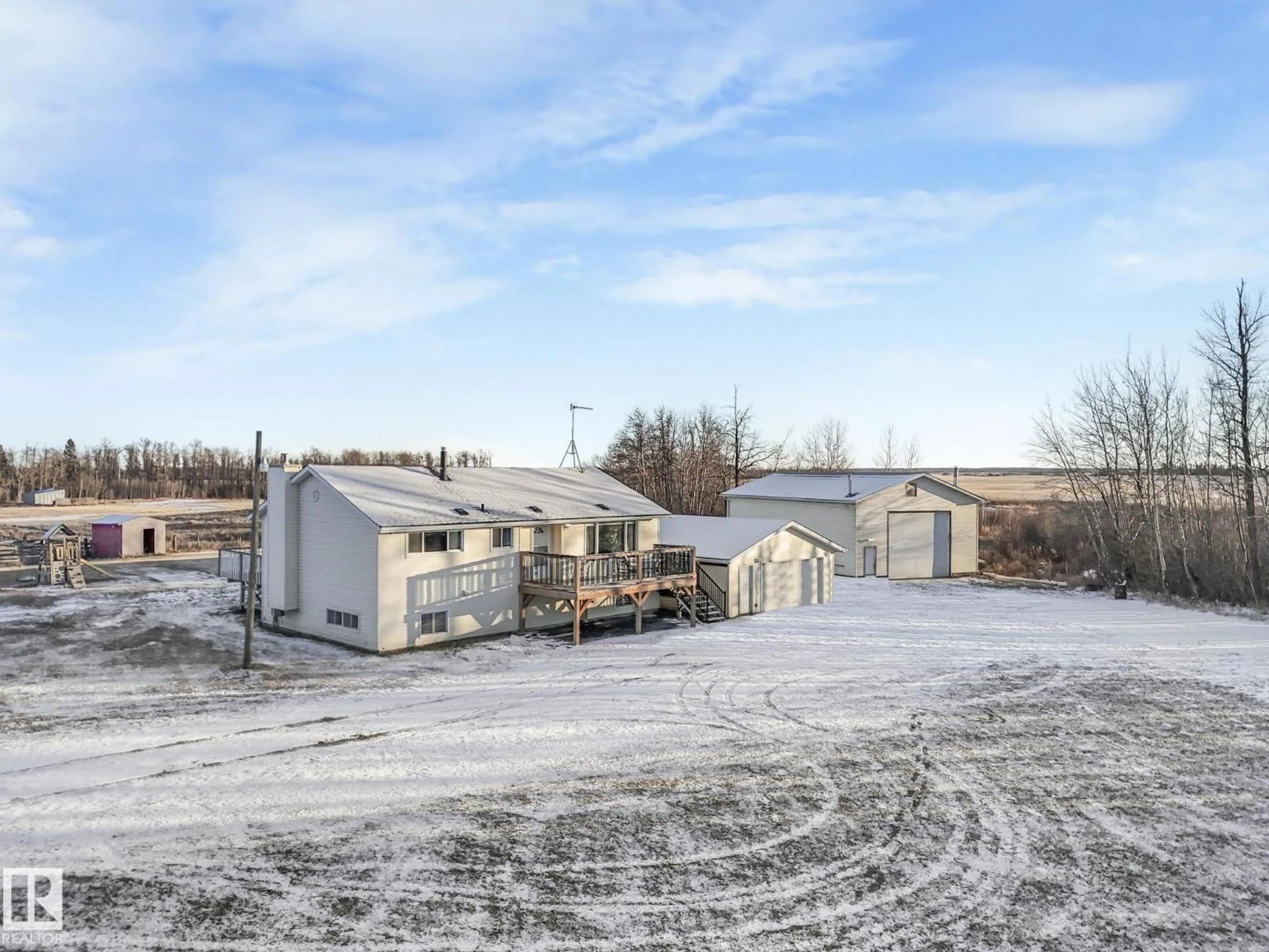 A pic from outside/outdoor area/front of a property/back of a property/a pic from drone, building for 192075 TWP 535, Rural Lamont County Alberta T0B4J0