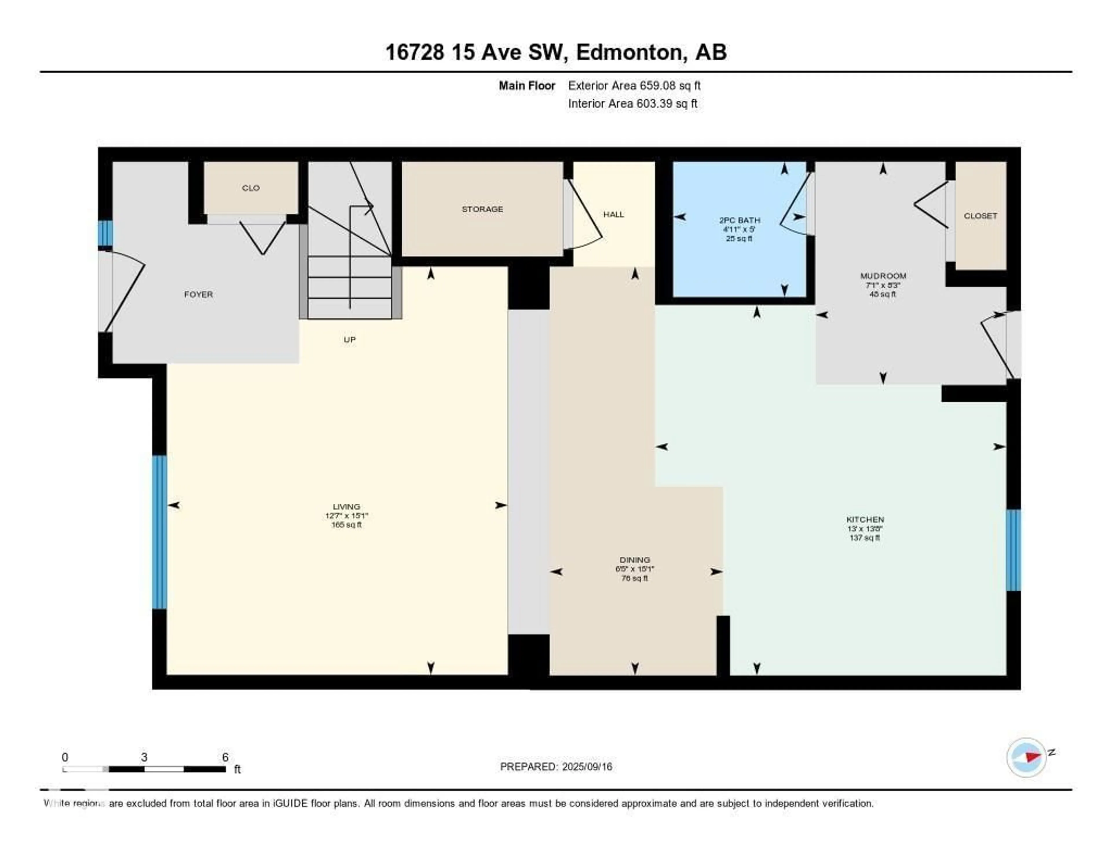 Floor plan for SW - 16728 15 AV, Edmonton Alberta T6W3R6