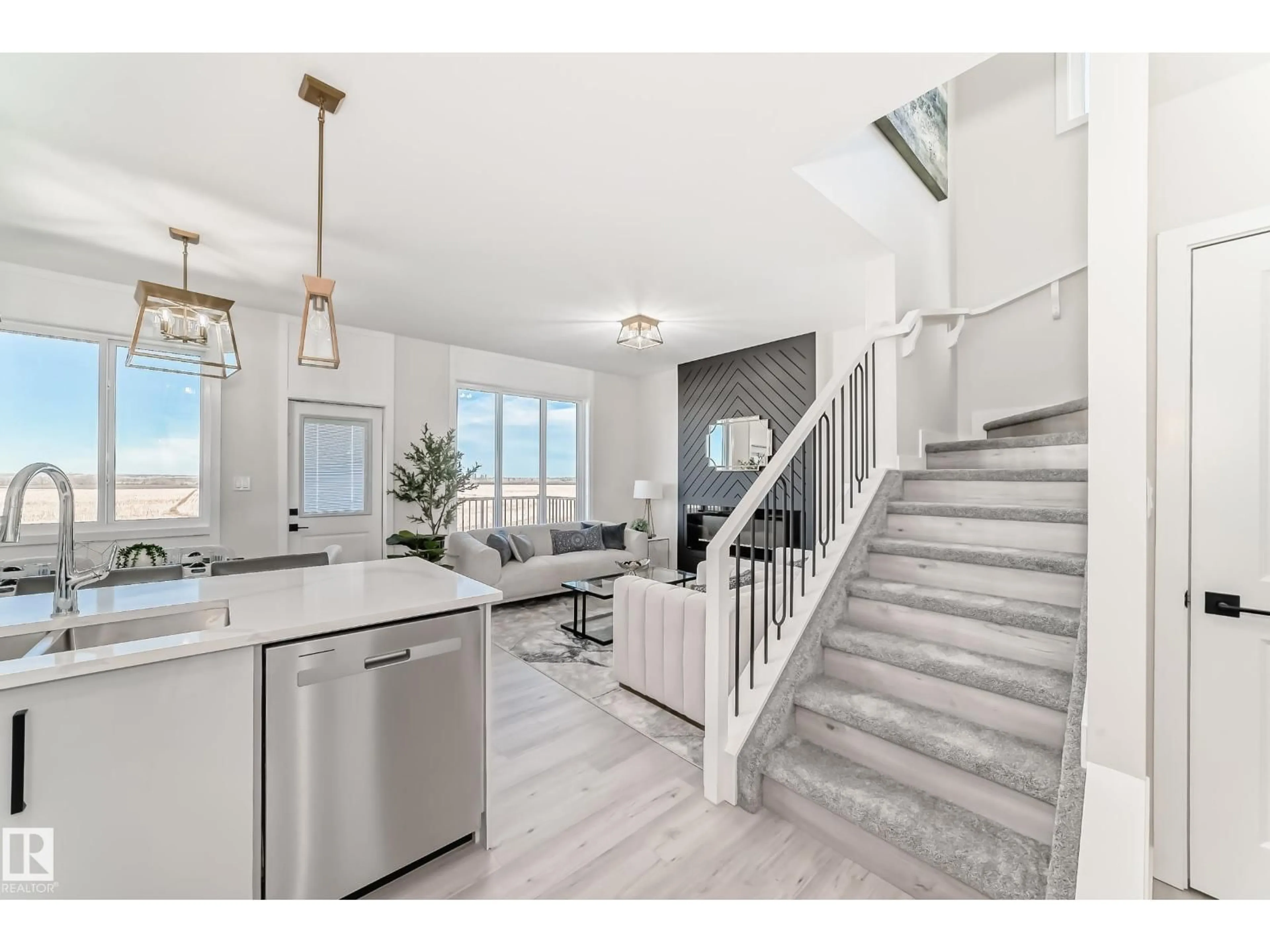 Open concept kitchen, ceramic/tile floor for 61 PATRIOT WY, Spruce Grove Alberta T7X2W6