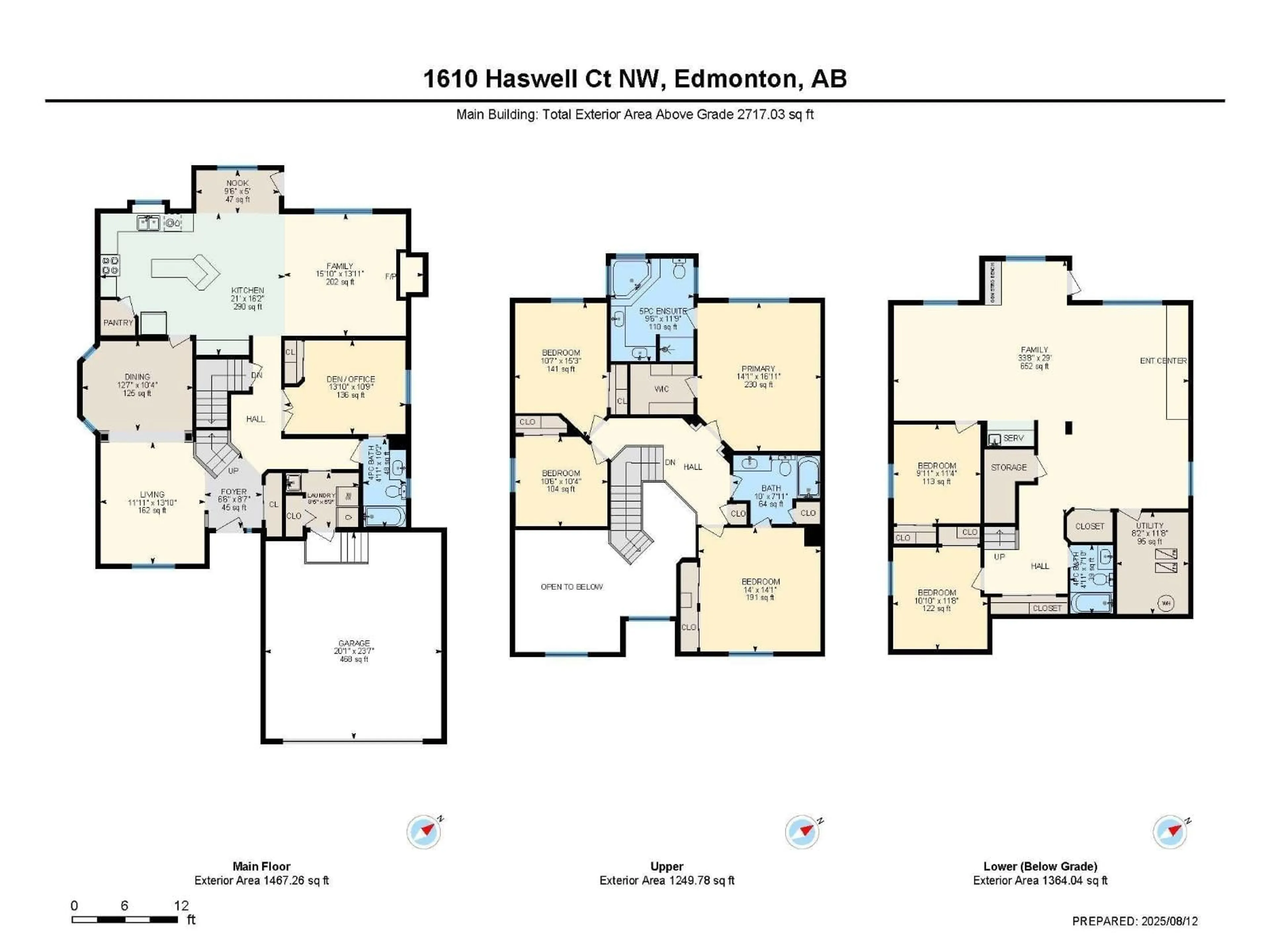 Floor plan for 1610 HASWELL CT, Edmonton Alberta T6R3C2