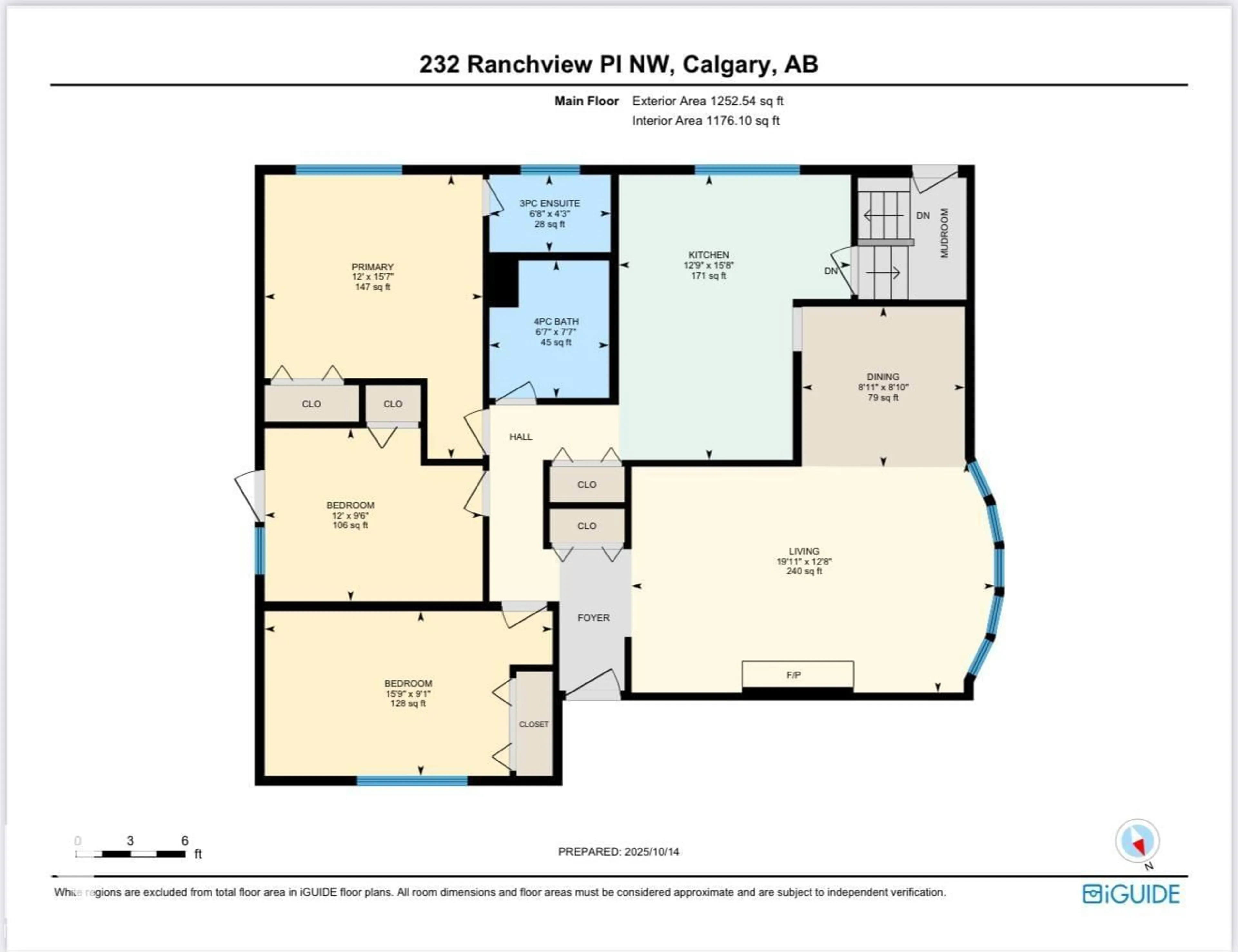 Floor plan for 232 RANCHVIEW PL, Calgary Alberta T4G1R7
