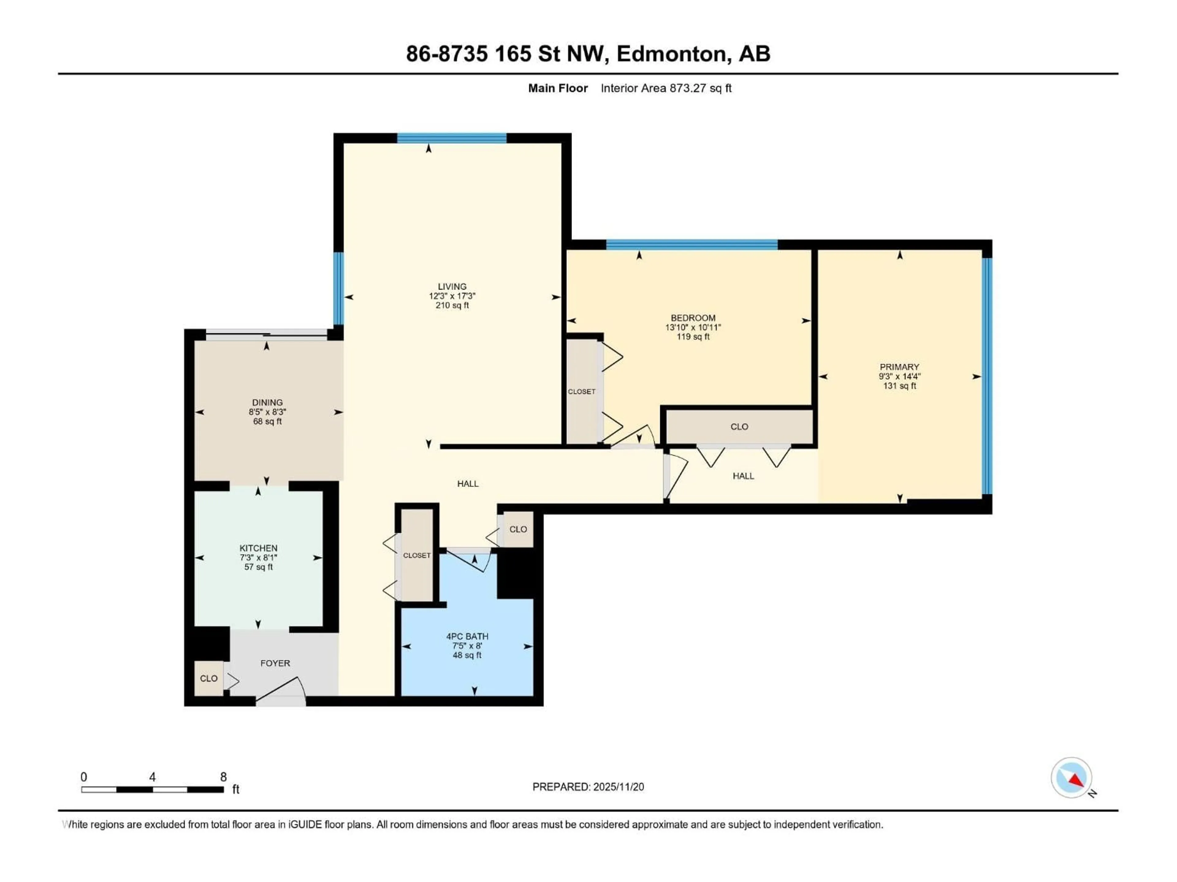 Floor plan for #86 - 8735 165 ST NW, Edmonton Alberta T5R2R6