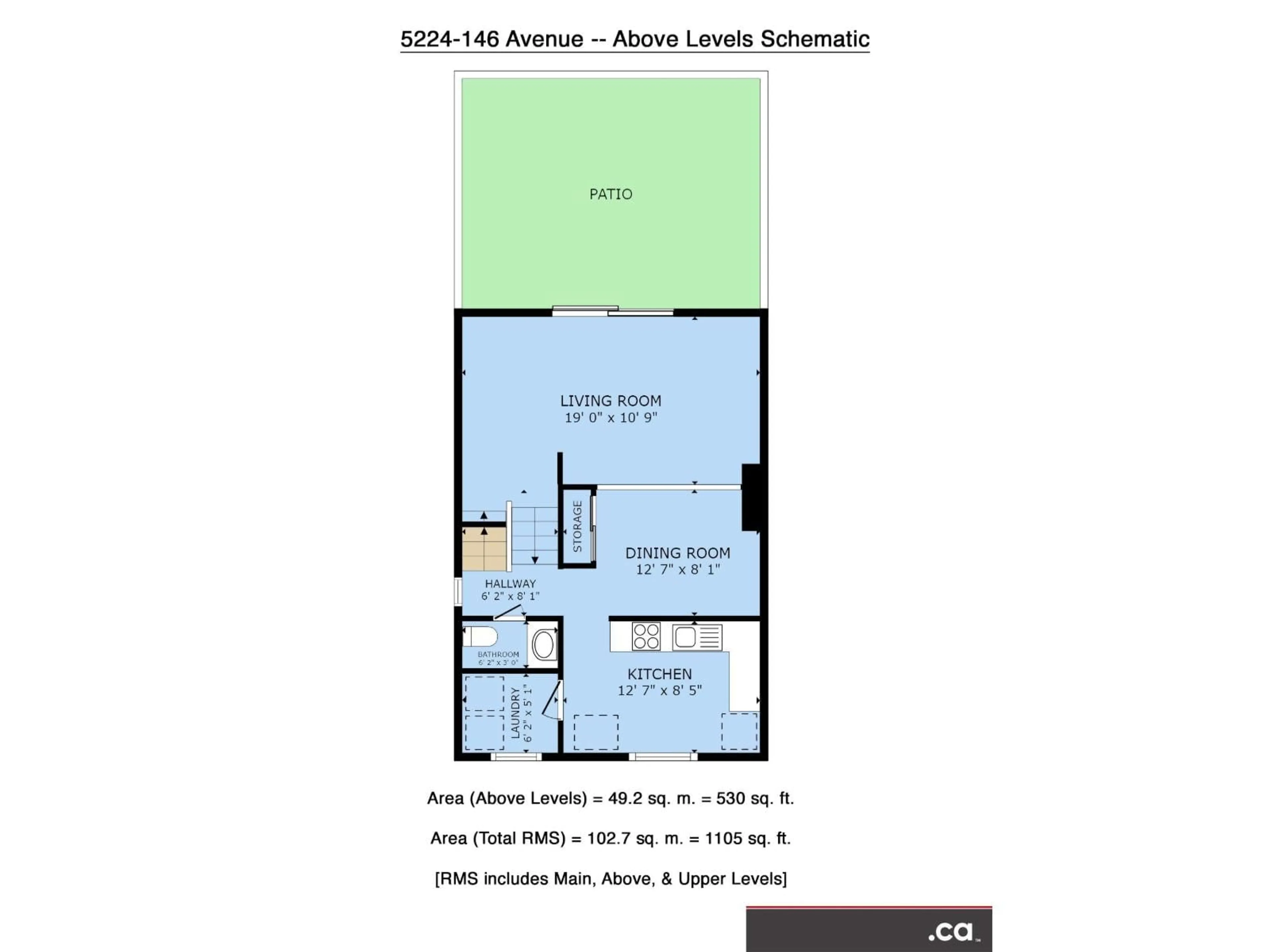 Floor plan for 5224 146 AV, Edmonton Alberta T5A3L6