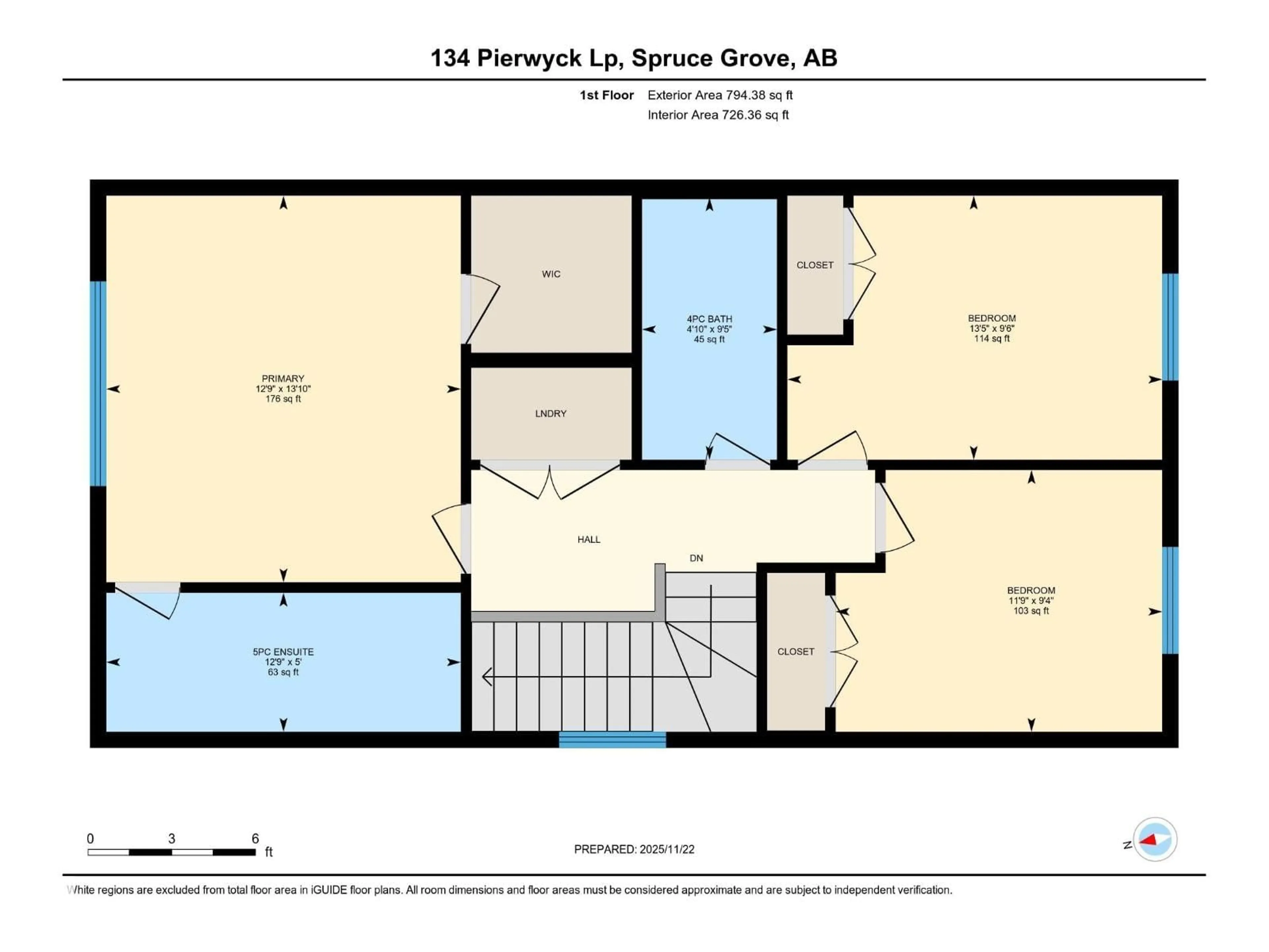 Floor plan for 134 PIERWYCK LO, Spruce Grove Alberta T7X4G2