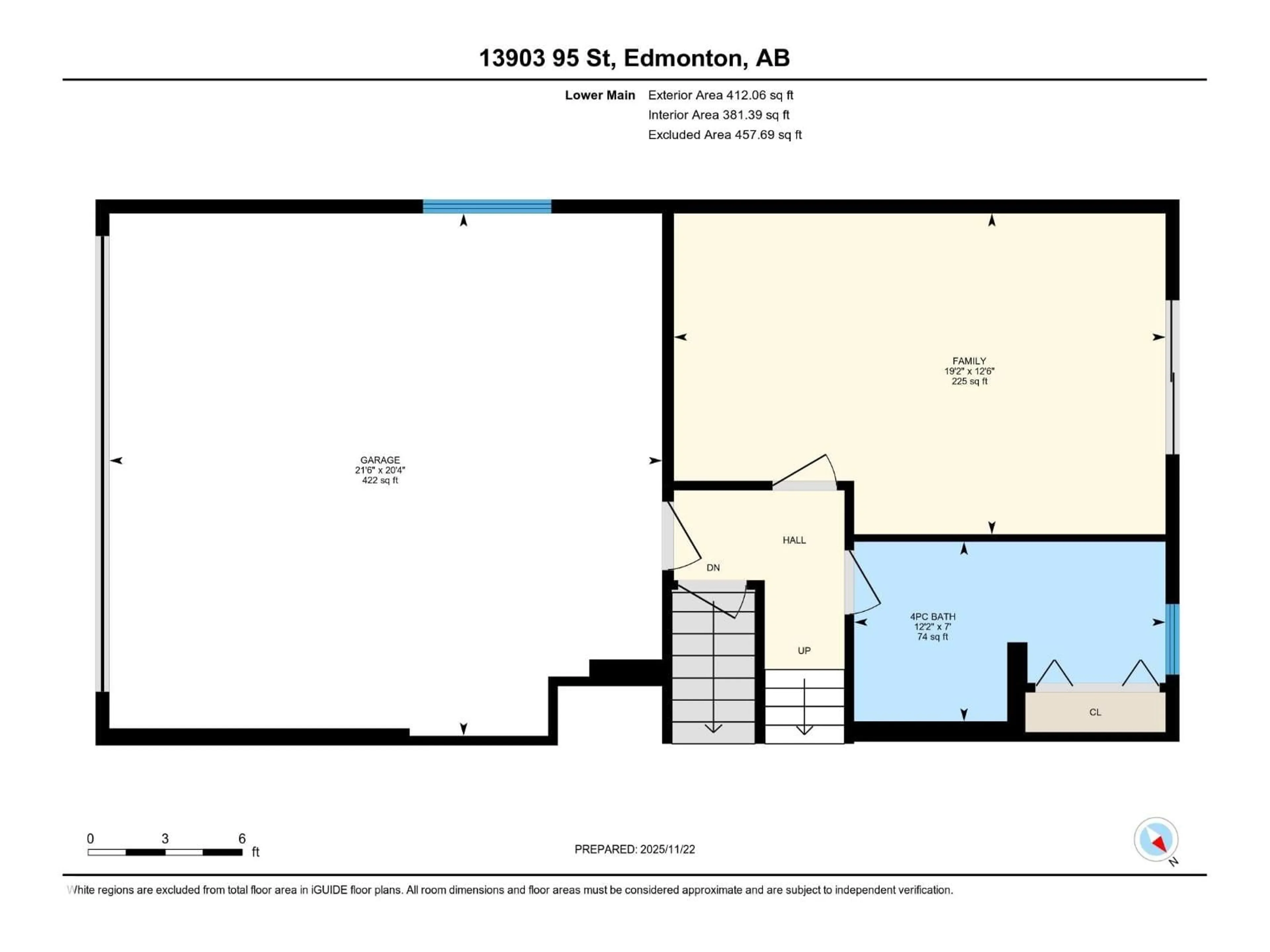 Floor plan for NW - 13903 95 ST, Edmonton Alberta T5E3Y6
