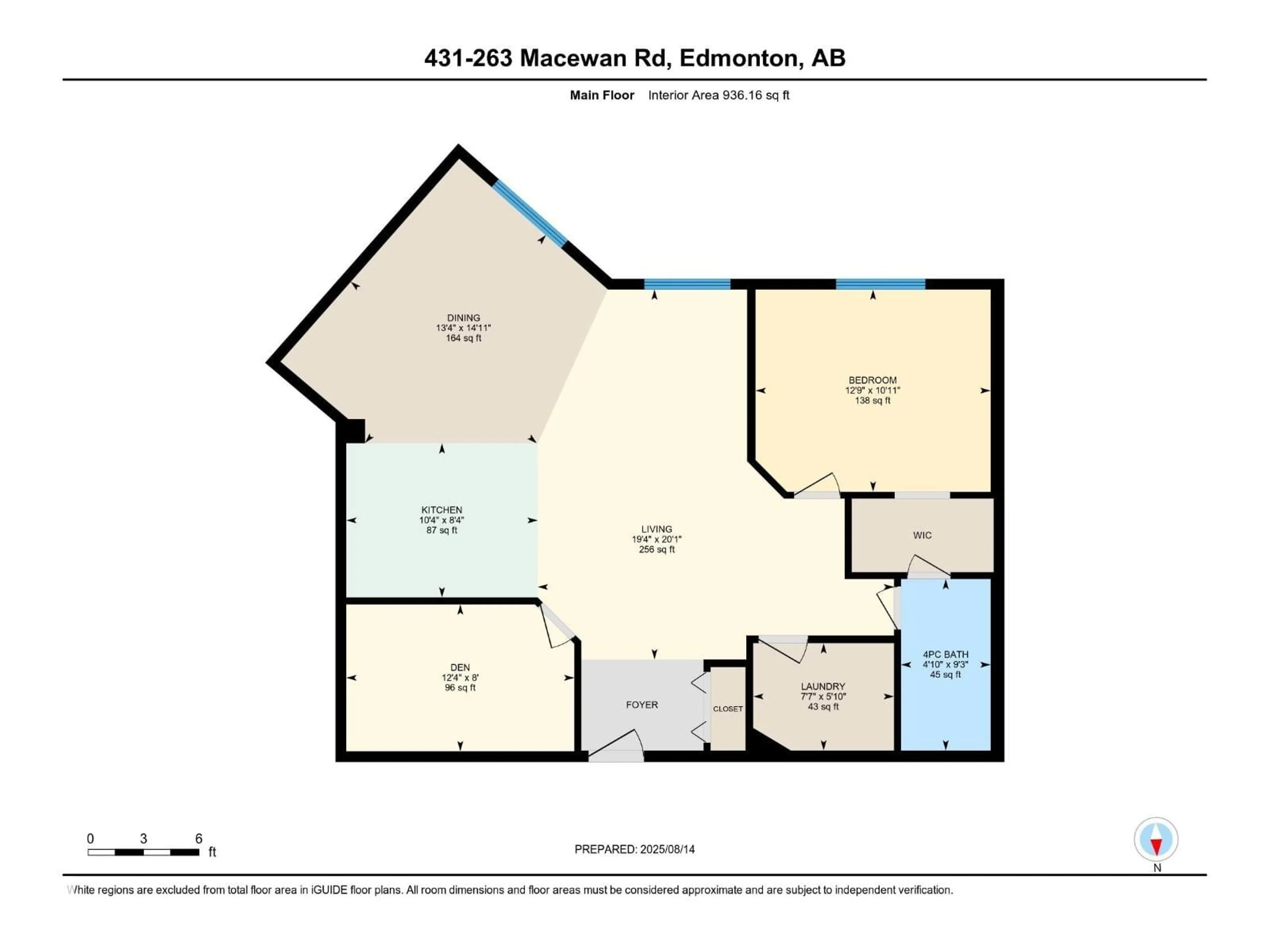 Floor plan for 263 - 431 MACEWAN RD, Edmonton Alberta T6W0C4