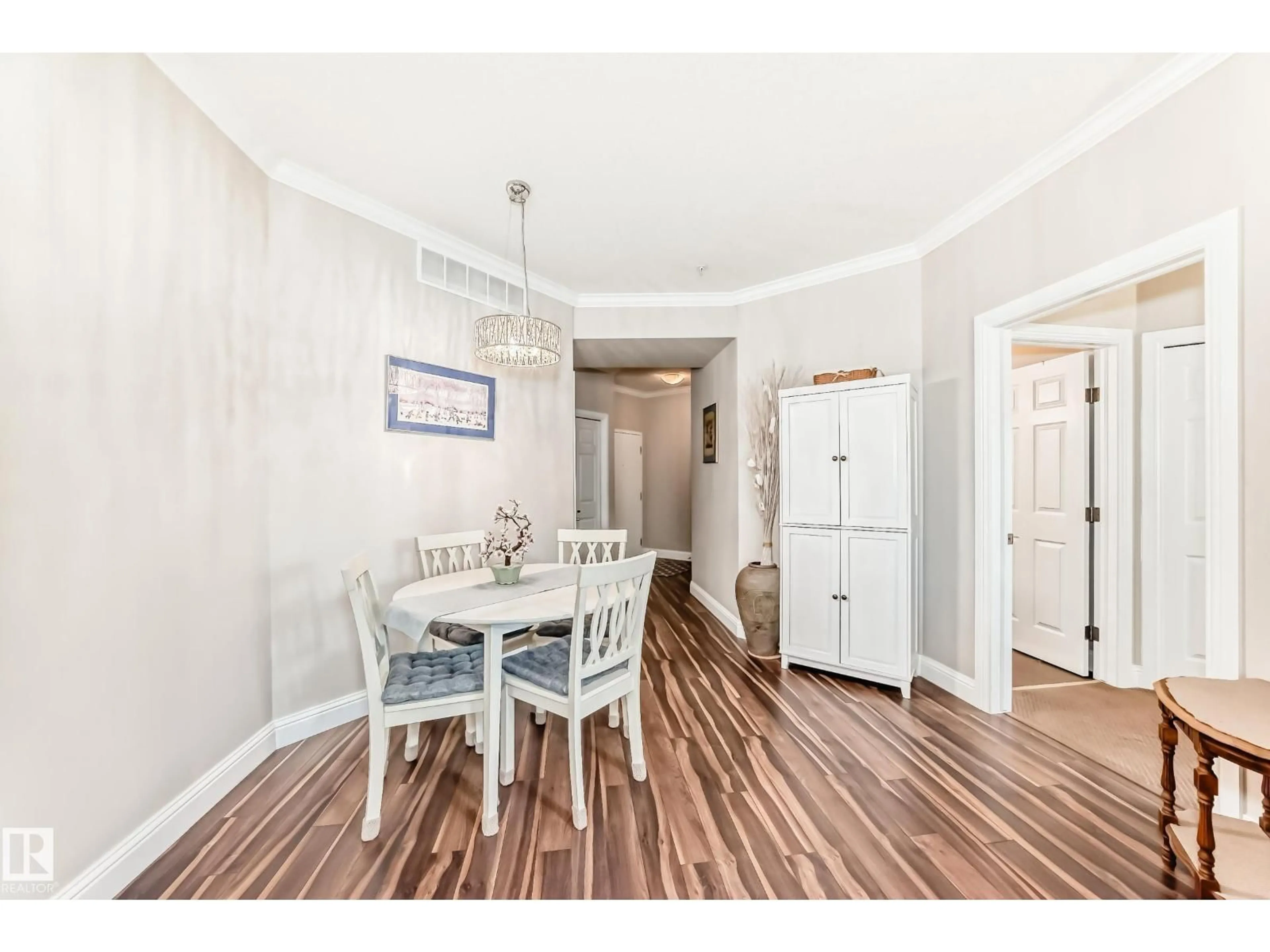 Dining room, wood/laminate floor for 108 - 14604 125 ST NW, Edmonton Alberta T5X0B4