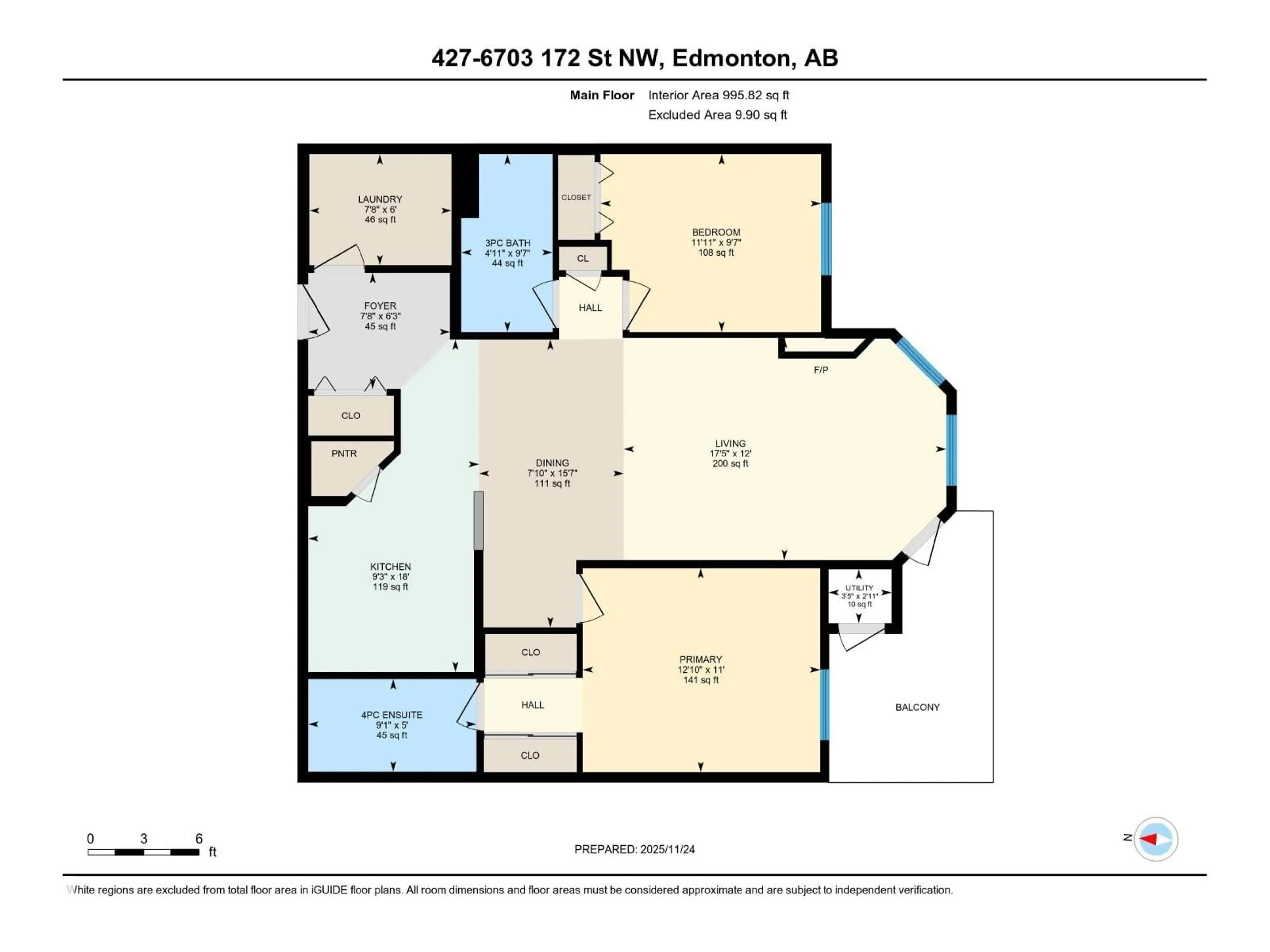 Floor plan for #427 - 6703 172 ST, Edmonton Alberta T5T6H9