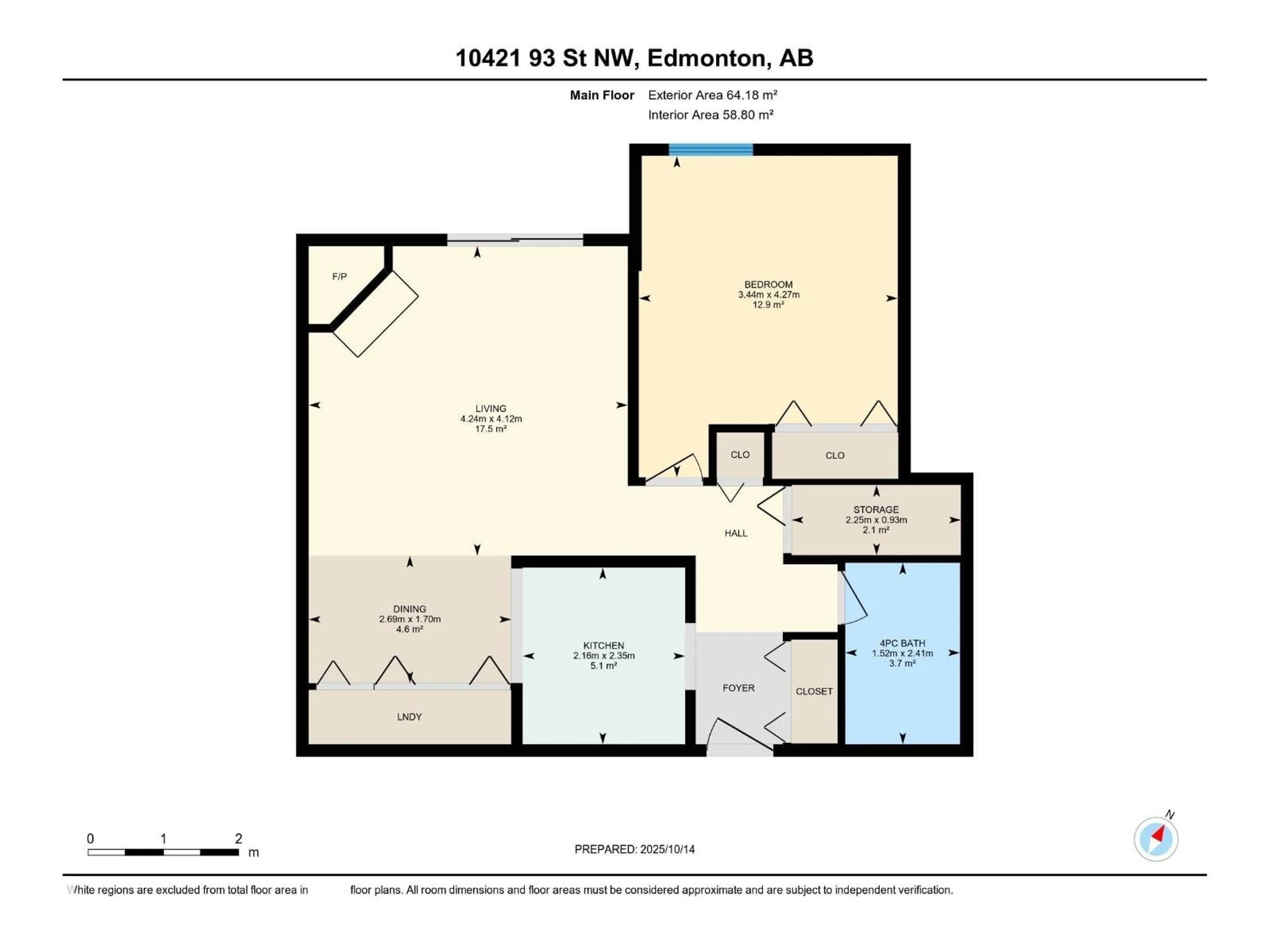 Floor plan for #107 - 10421 93 ST, Edmonton Alberta T5H1X5