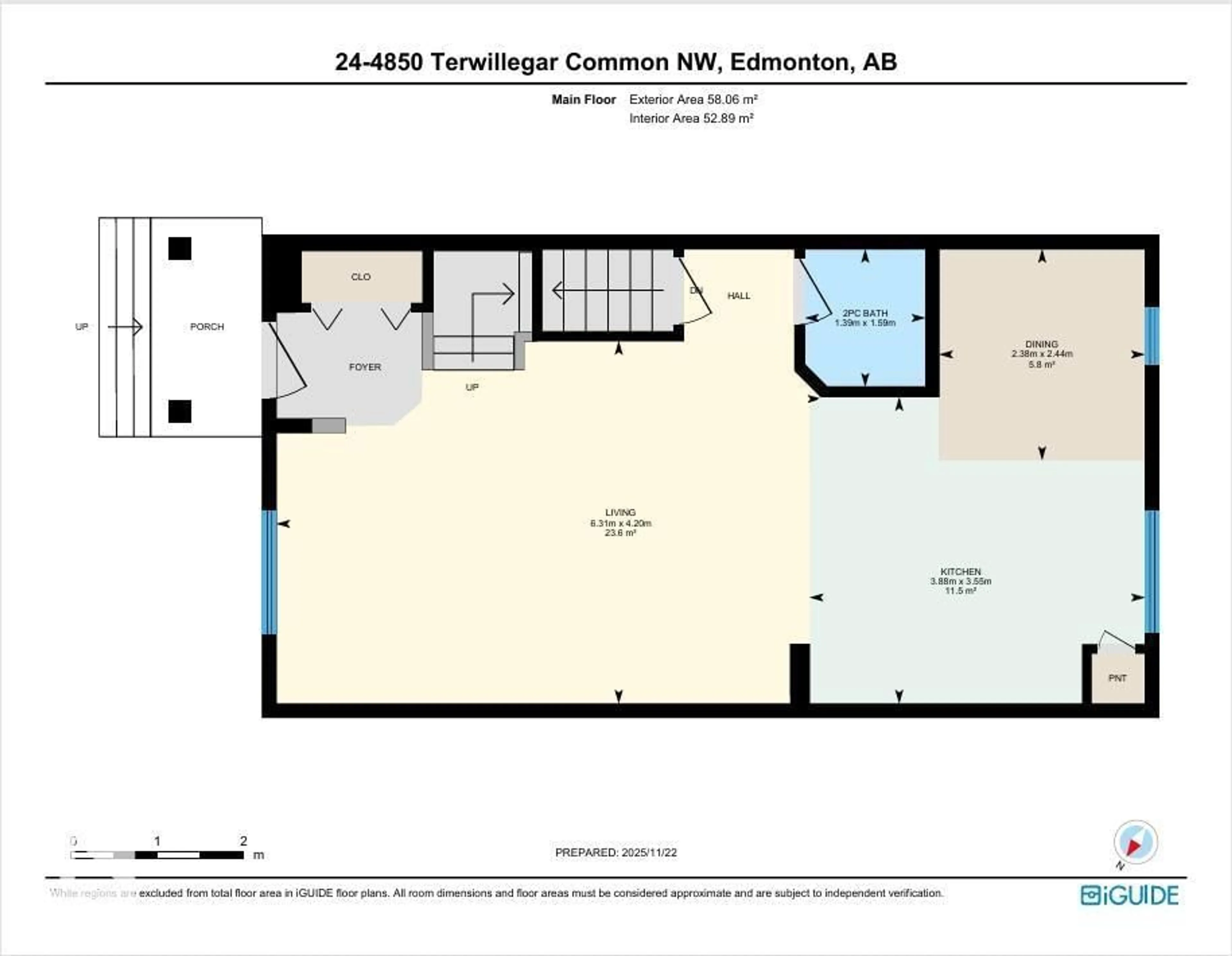 Floor plan for 24 - 4850 TERWILLEGAR CM NW, Edmonton Alberta T6R0T6
