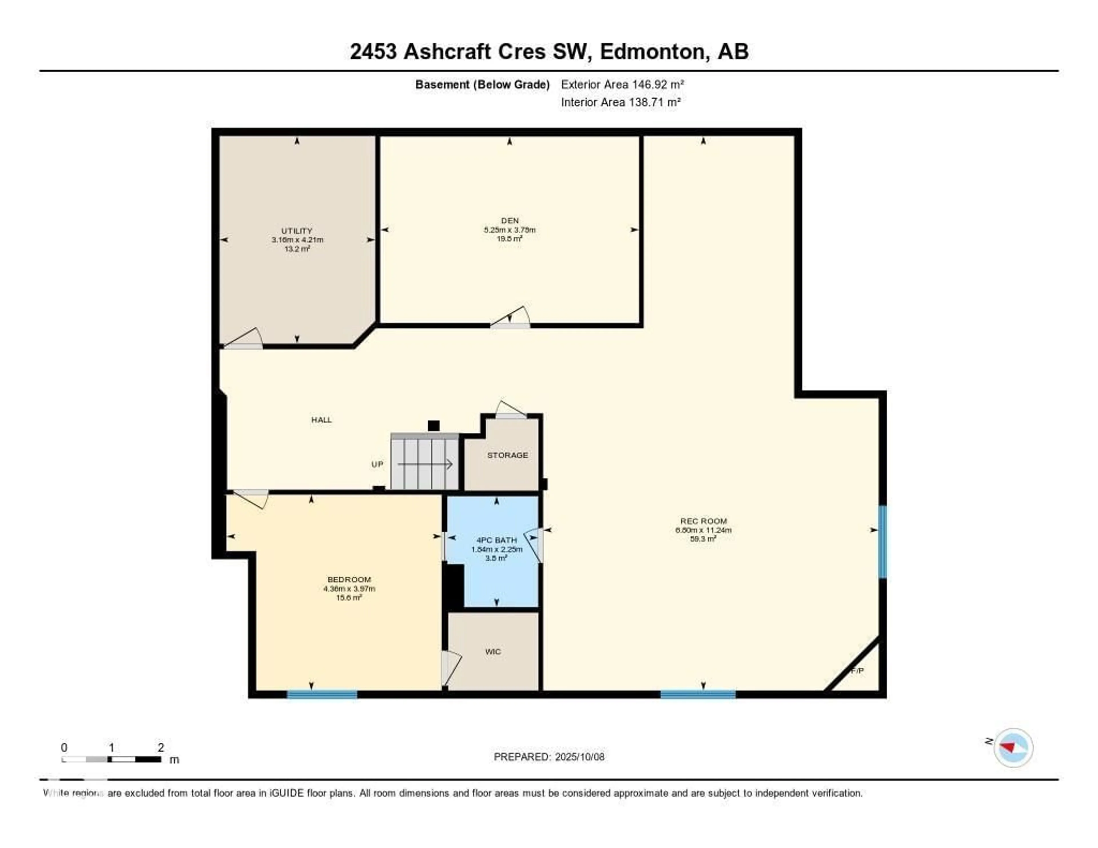 Floor plan for SW - 2453 ASHCRAFT CR, Edmonton Alberta T6W2N1