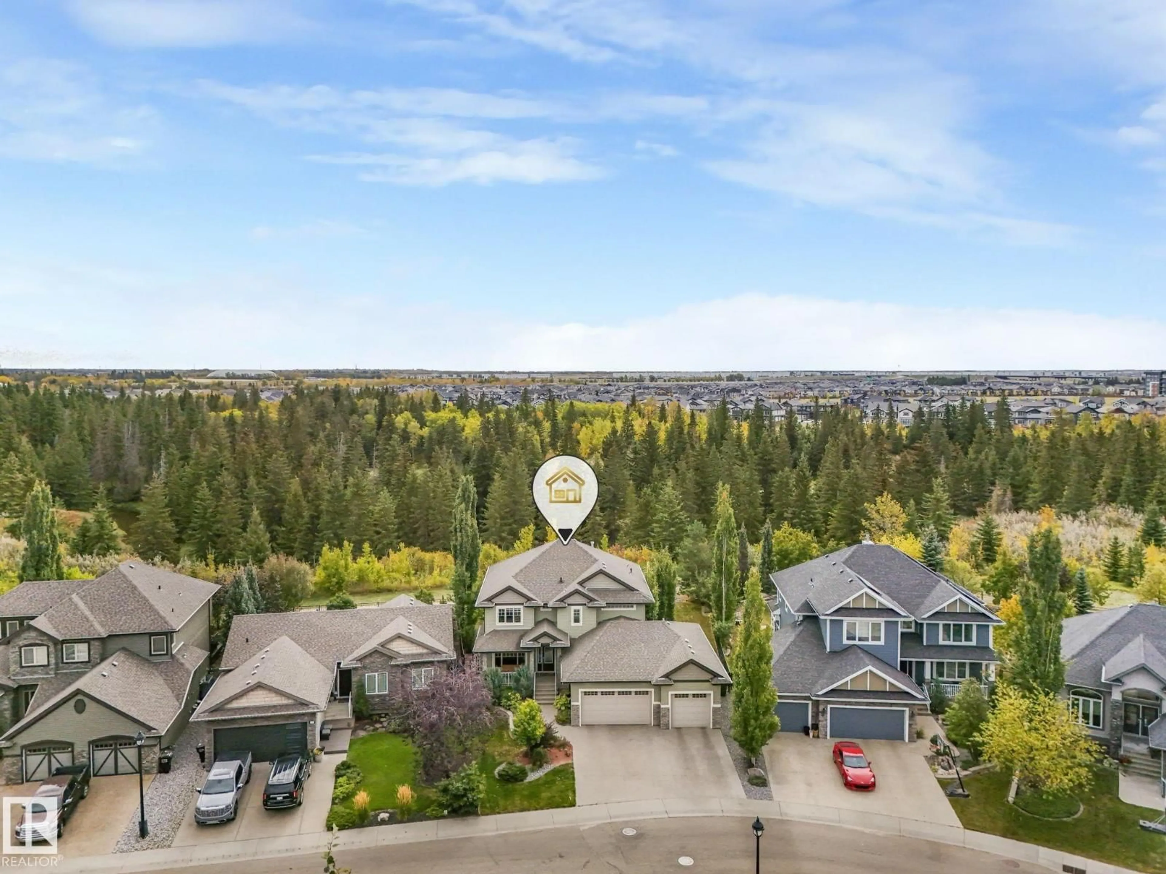 A pic from outside/outdoor area/front of a property/back of a property/a pic from drone, mountain view for 2441 BOWEN WD, Edmonton Alberta T6W0E8