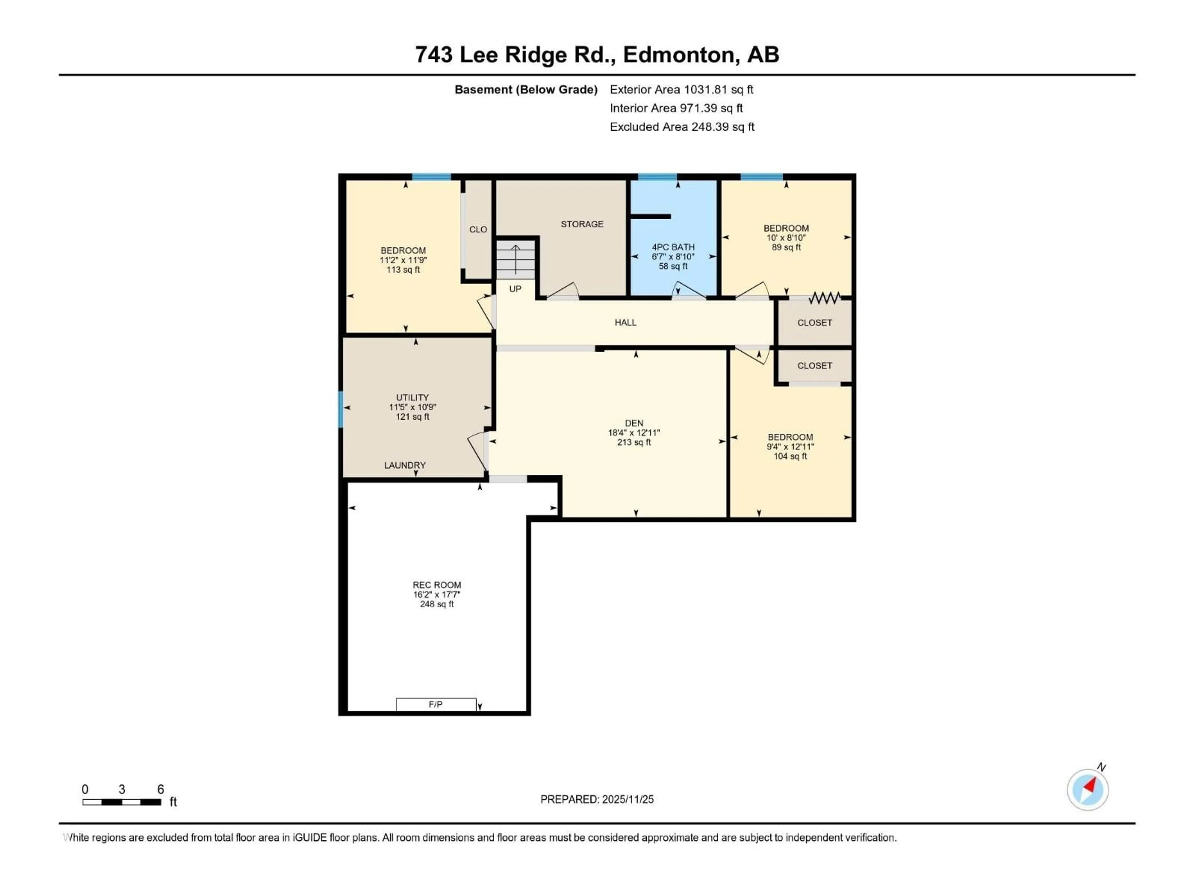 Floor plan for 743 LEE RIDGE RD, Edmonton Alberta T6K0P6