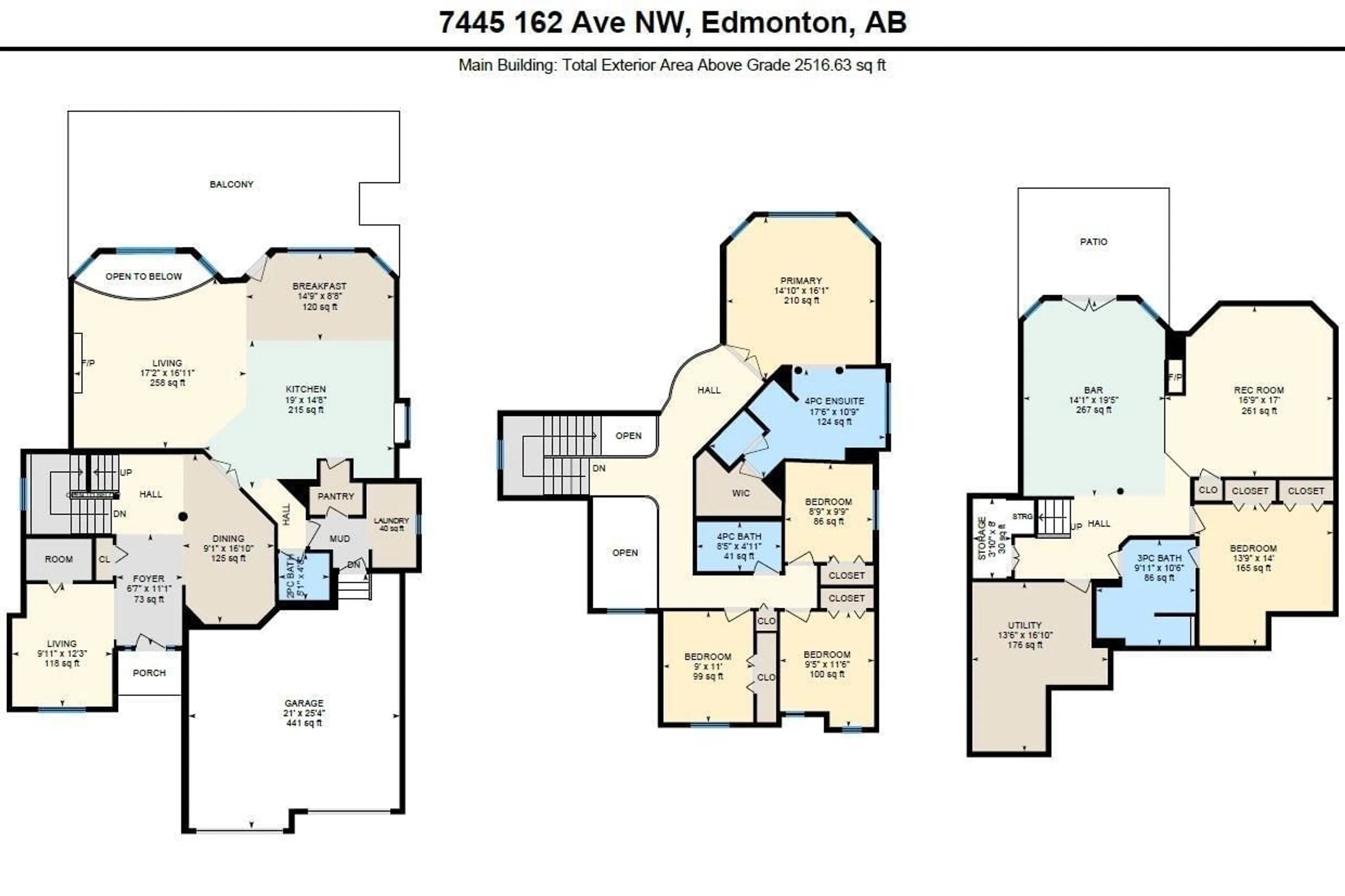 Floor plan for NW - 7445 162 AV, Edmonton Alberta T5Z3S7
