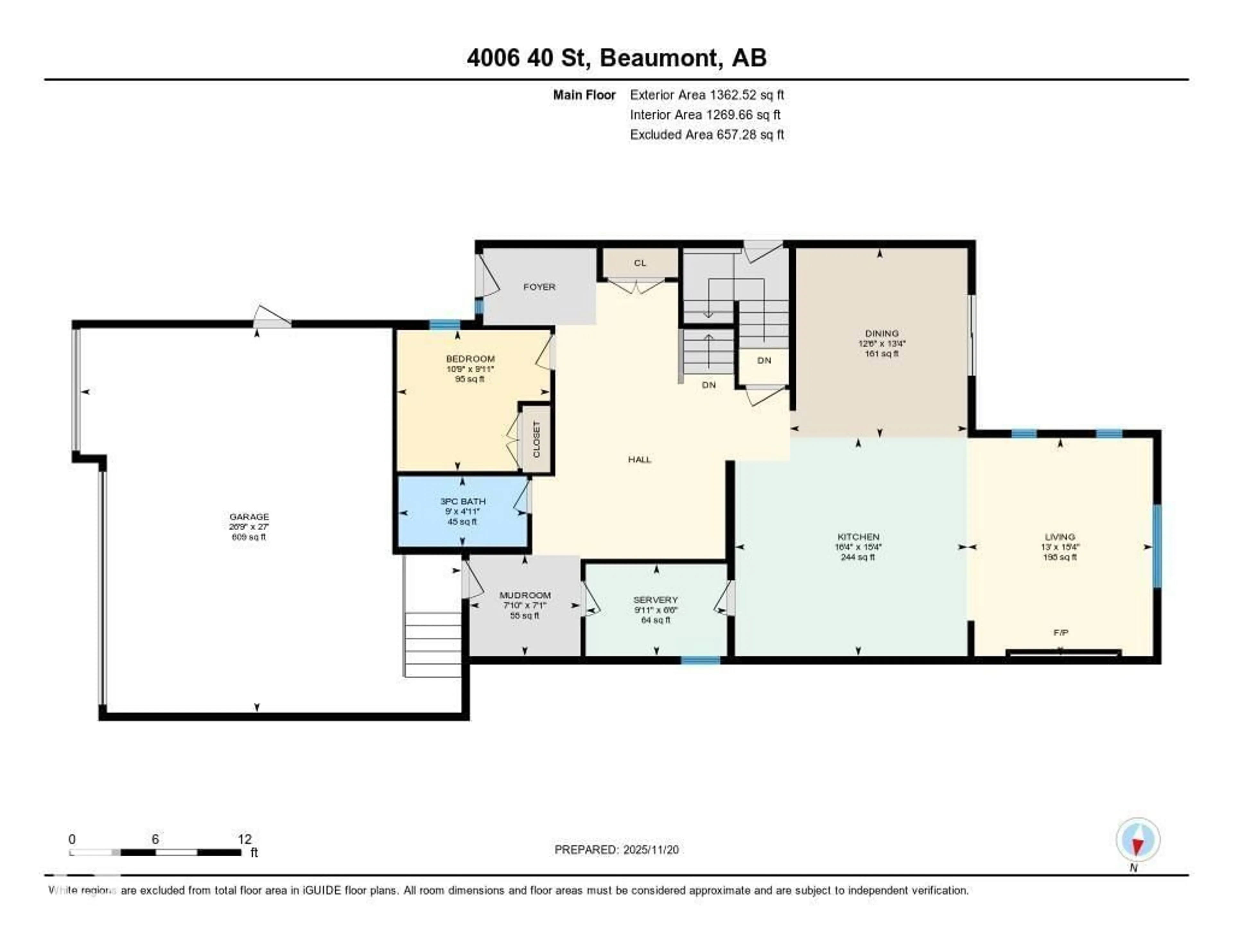 Floor plan for 4006 40 ST, Beaumont Alberta T4X3B6