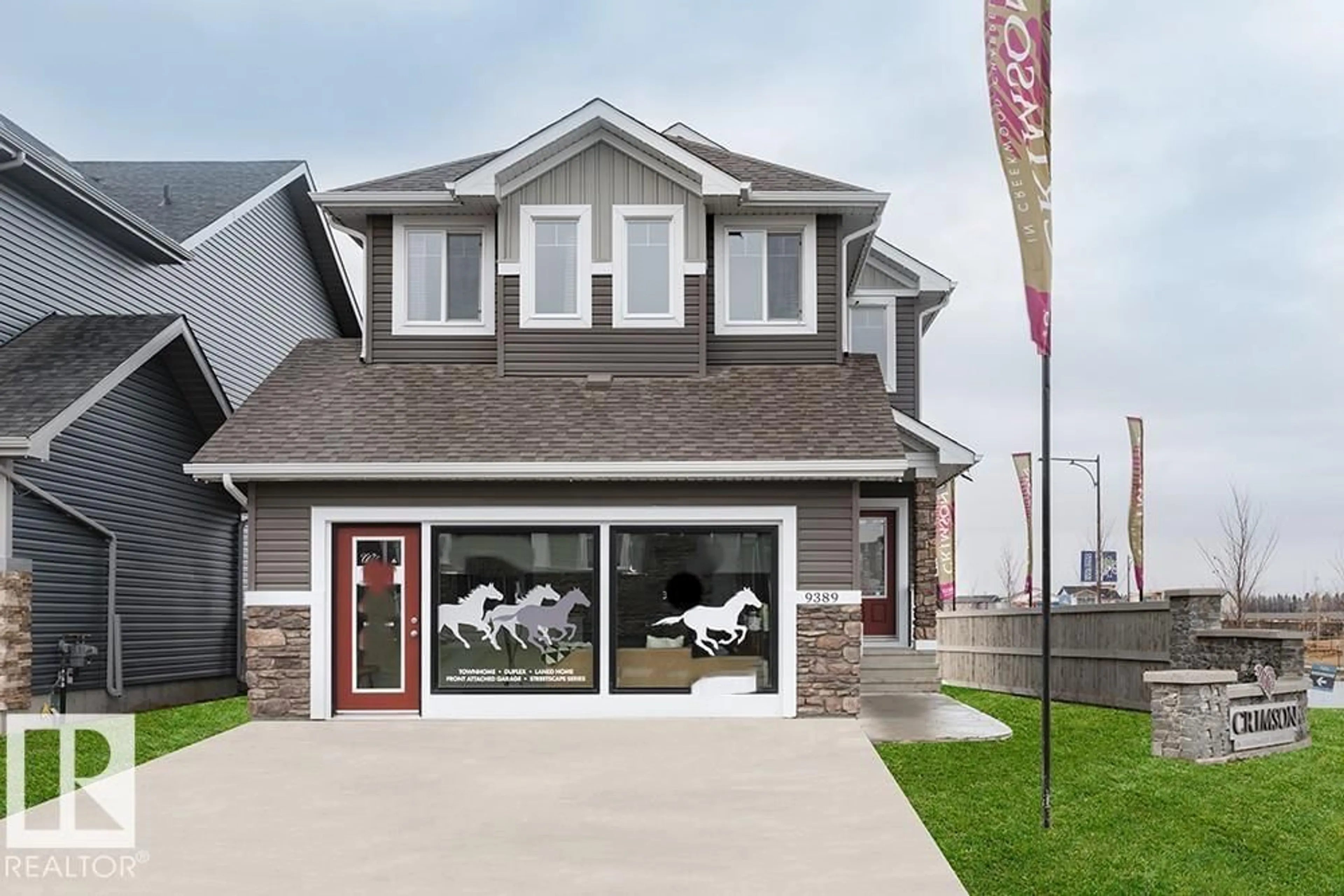 Home with vinyl exterior material, street for SW - 9389 COOPER BEND BN, Edmonton Alberta T5S0P5