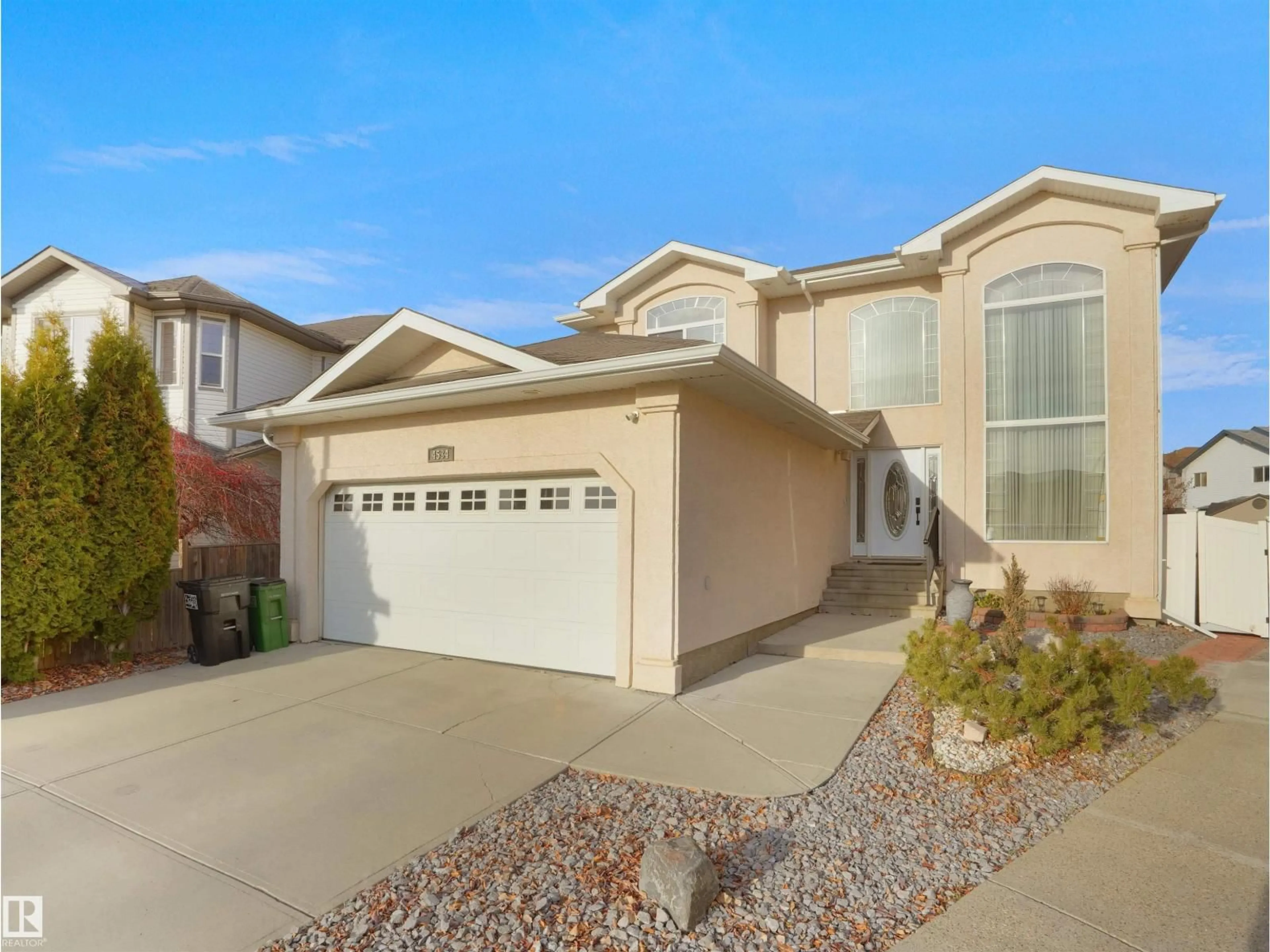 Home with vinyl exterior material, street for 4534 162 AV, Edmonton Alberta T5Y0H1