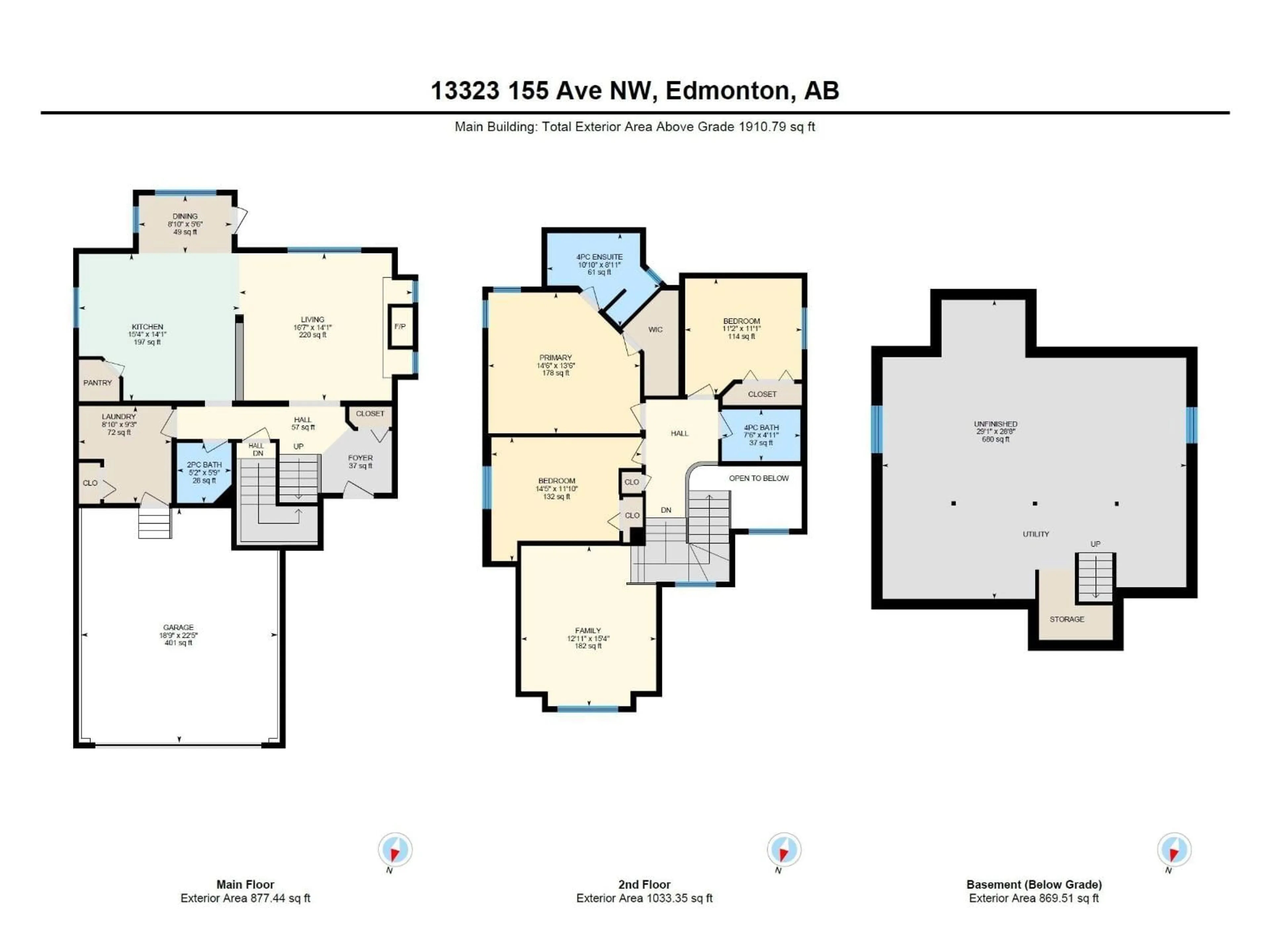 Floor plan for 13323 155 AV, Edmonton Alberta T6V1K5