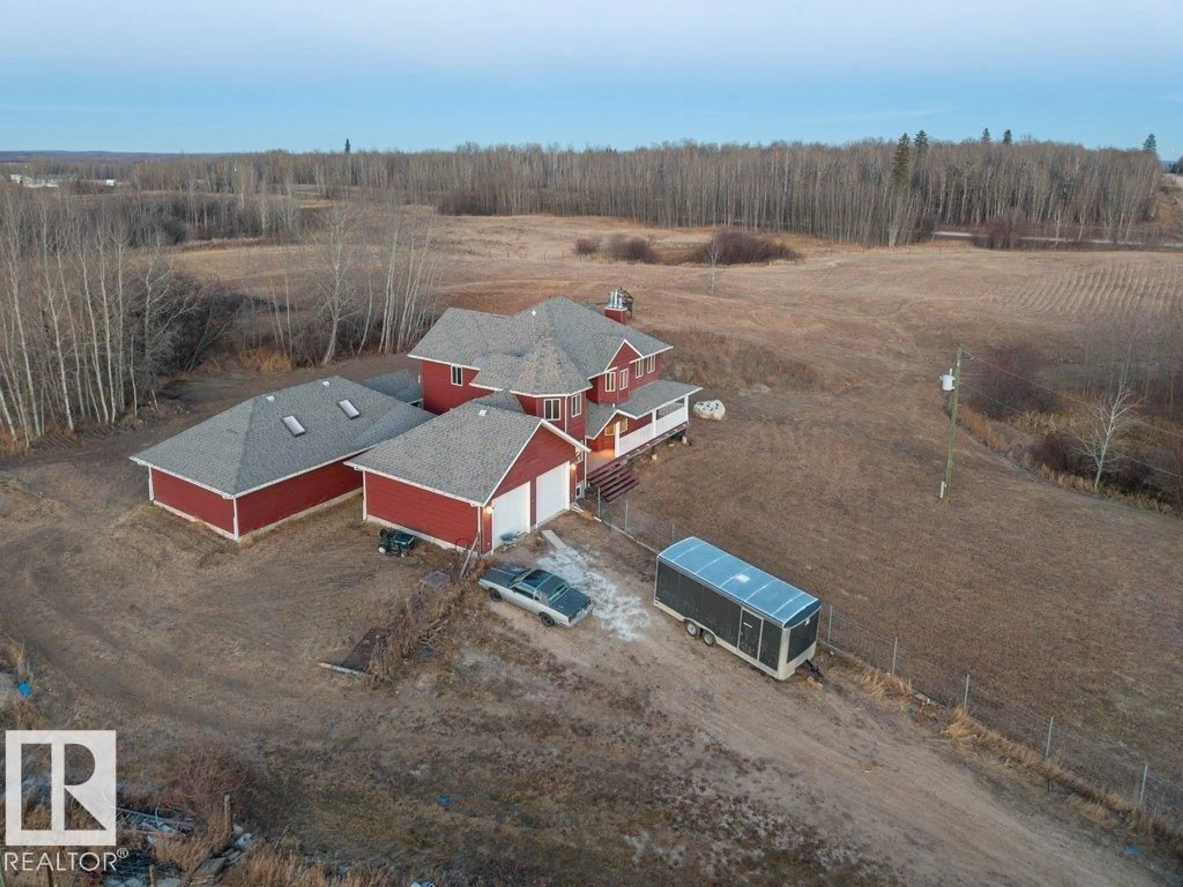 A pic from outside/outdoor area/front of a property/back of a property/a pic from drone, building for 3202 TWP ROAD 572 A, Rural Lac Ste. Anne County Alberta T0E1A0