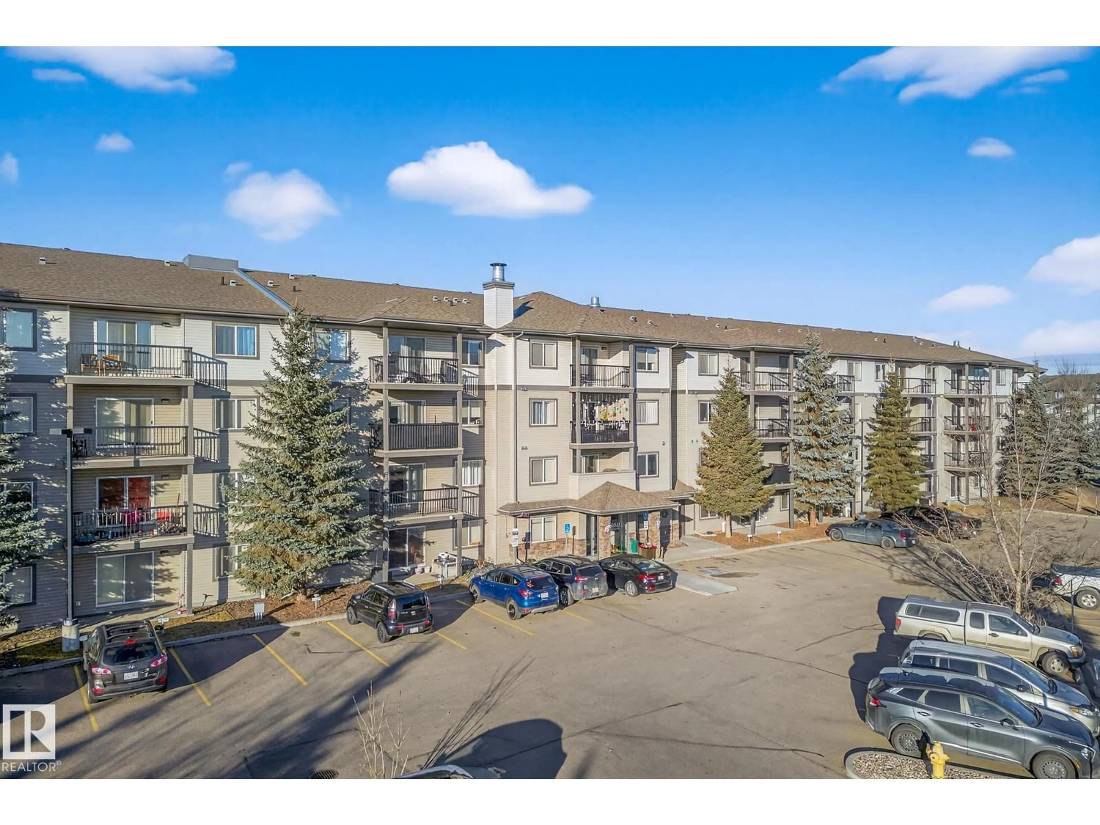 A pic from outside/outdoor area/front of a property/back of a property/a pic from drone, mountain view for #222 - 1180 HYNDMAN RD, Edmonton Alberta T5A0P8