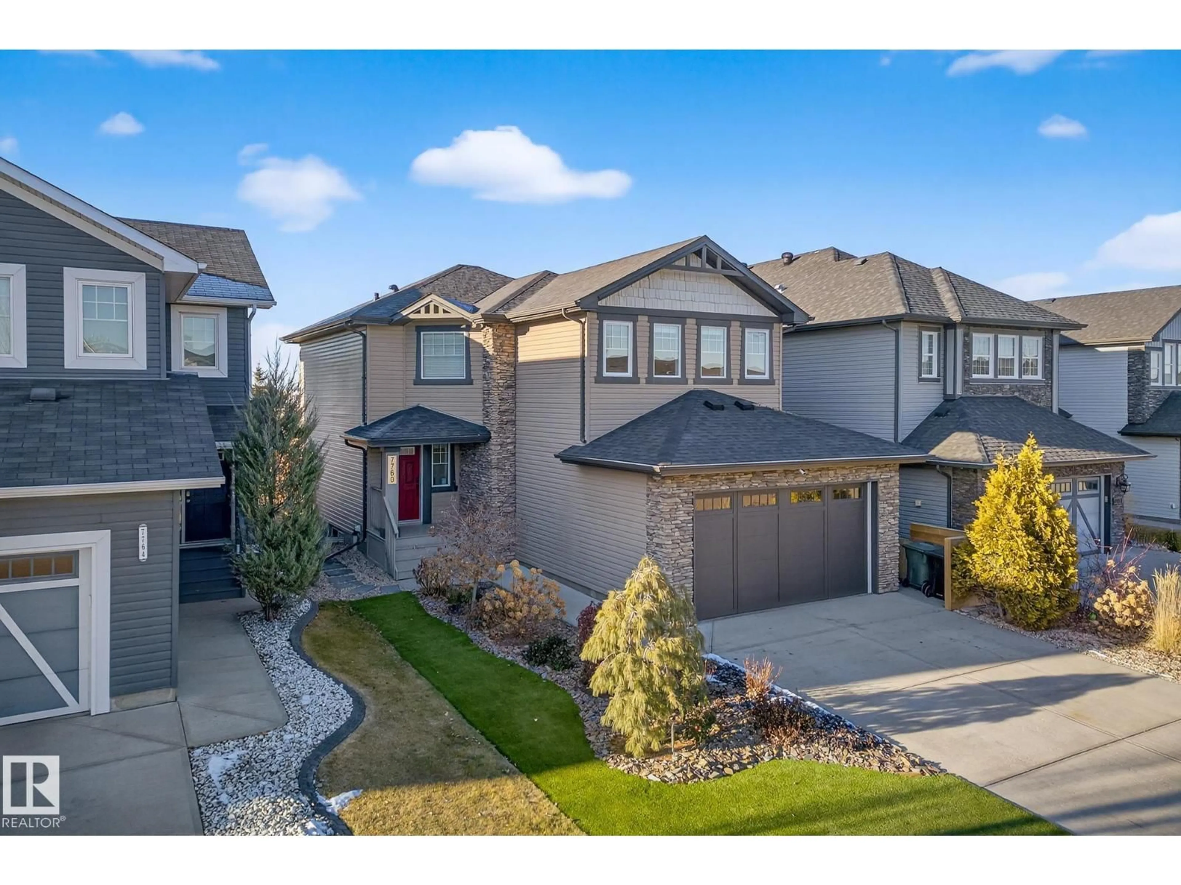 A pic from outside/outdoor area/front of a property/back of a property/a pic from drone, street for 7760 ELLESMERE LN, Sherwood Park Alberta T8H0P8